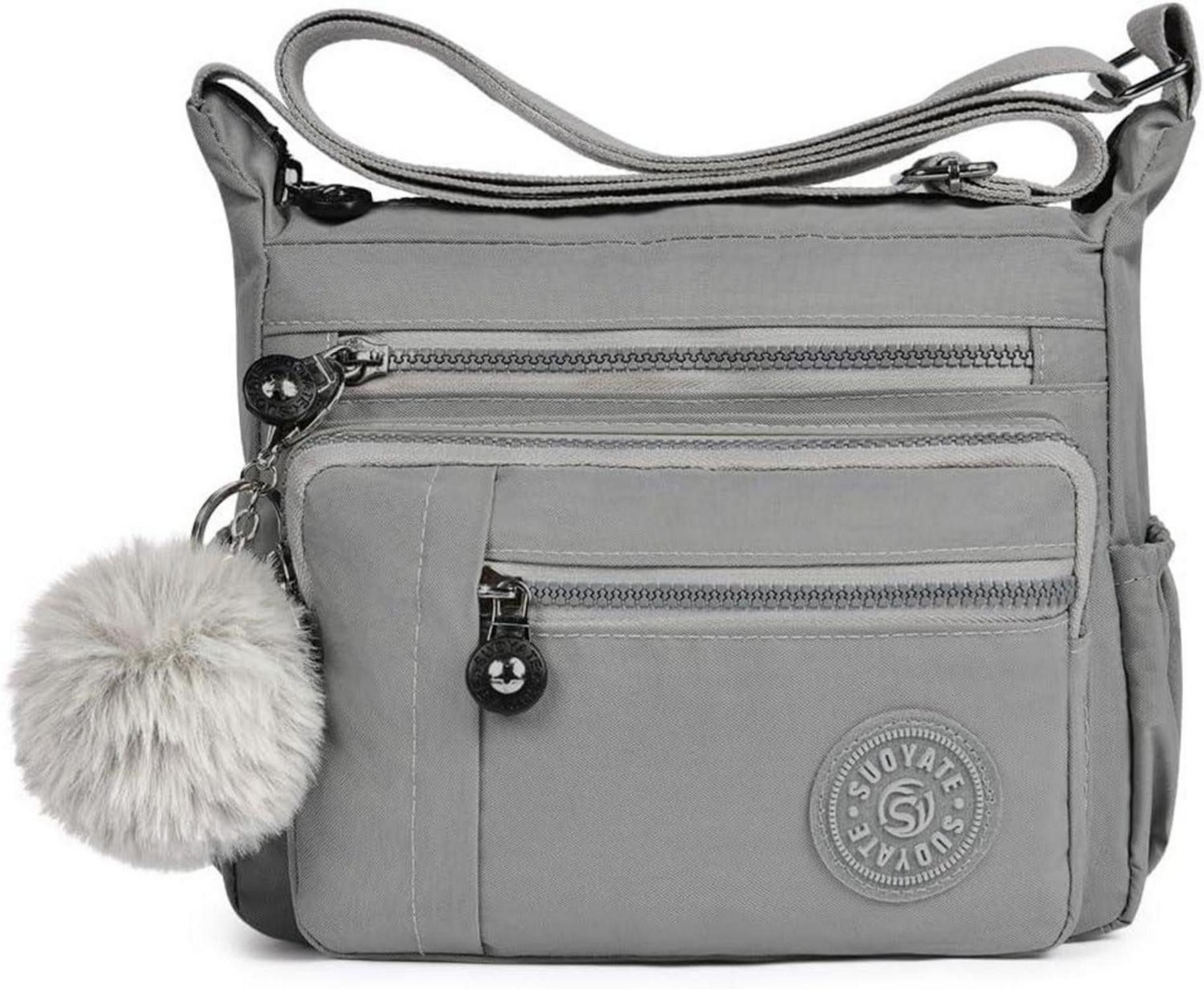Schultertasche Nylon Umhängetasche Damen Schultertasche Multi Pocket Größere