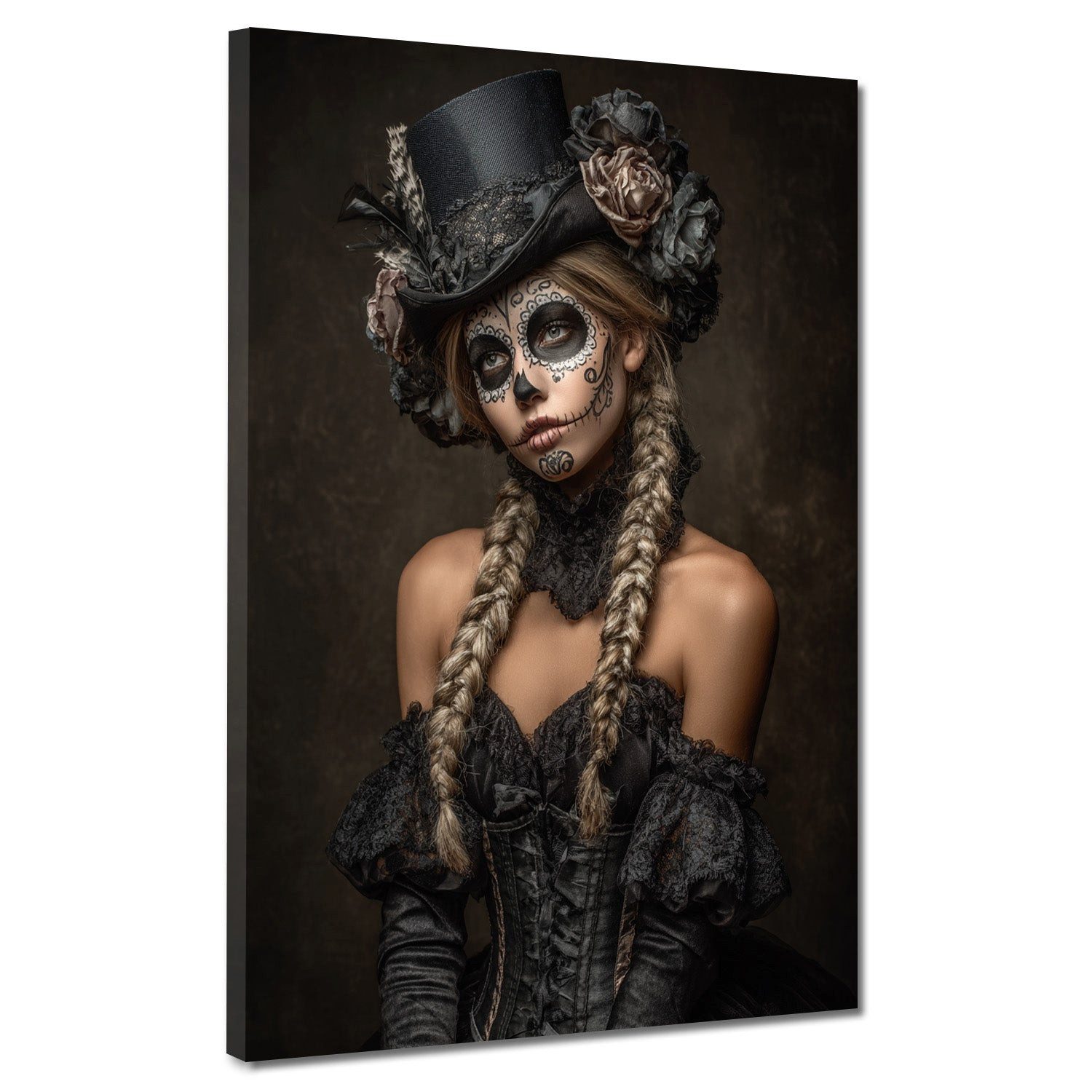 Artedinoi Leinwandbild La Catrina Damenporträt viktorianisch Leinwandbild Wandbild Kunstdruck, La Catrina, viktorianisch