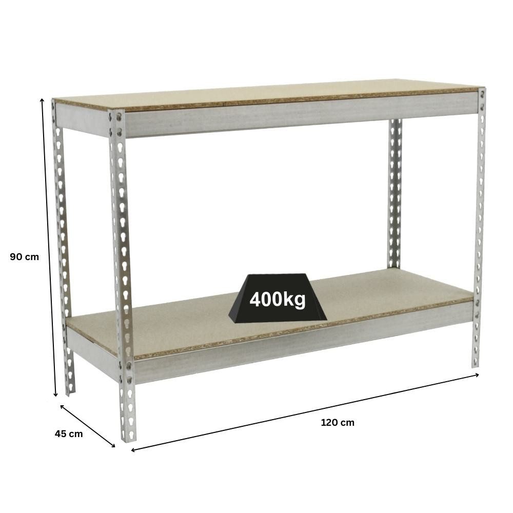PROREGAL® Schwerlastregal Schwerlastregal MINI WOOD YETI TWO, HxBxT 90x120x45cm, Verzinkt