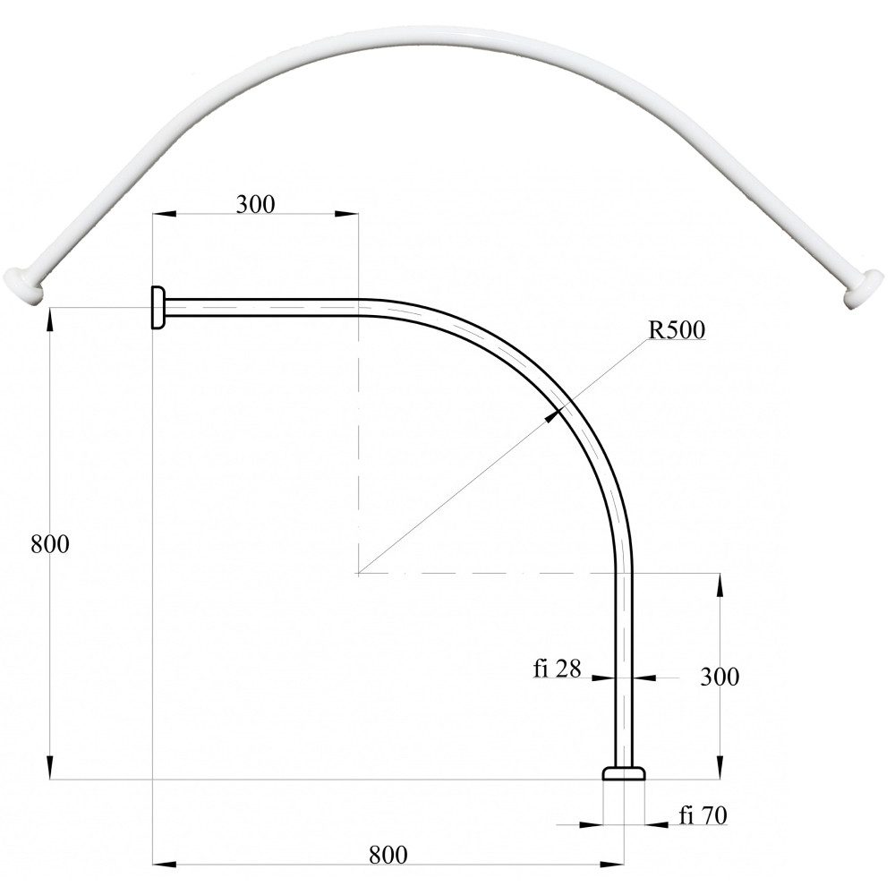 Ekershop Duschvorhangstange Bogenstange Alu Oval EINTEILIG günstig online kaufen