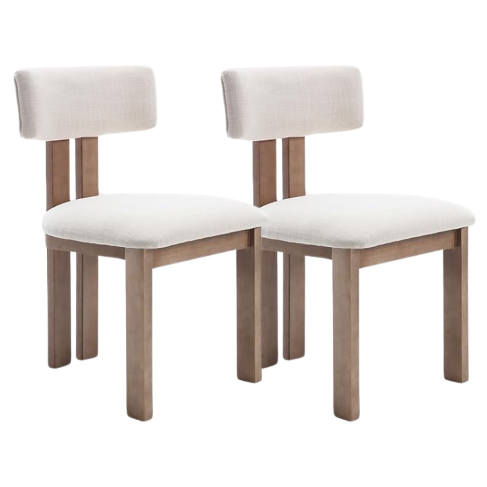 WAHSON OFFICE CHAIRS Esszimmerstuhl 2er Set Retro-Küchenstühle mit Polster & Massivholzbeinen–Leinen/Samt (2 St)