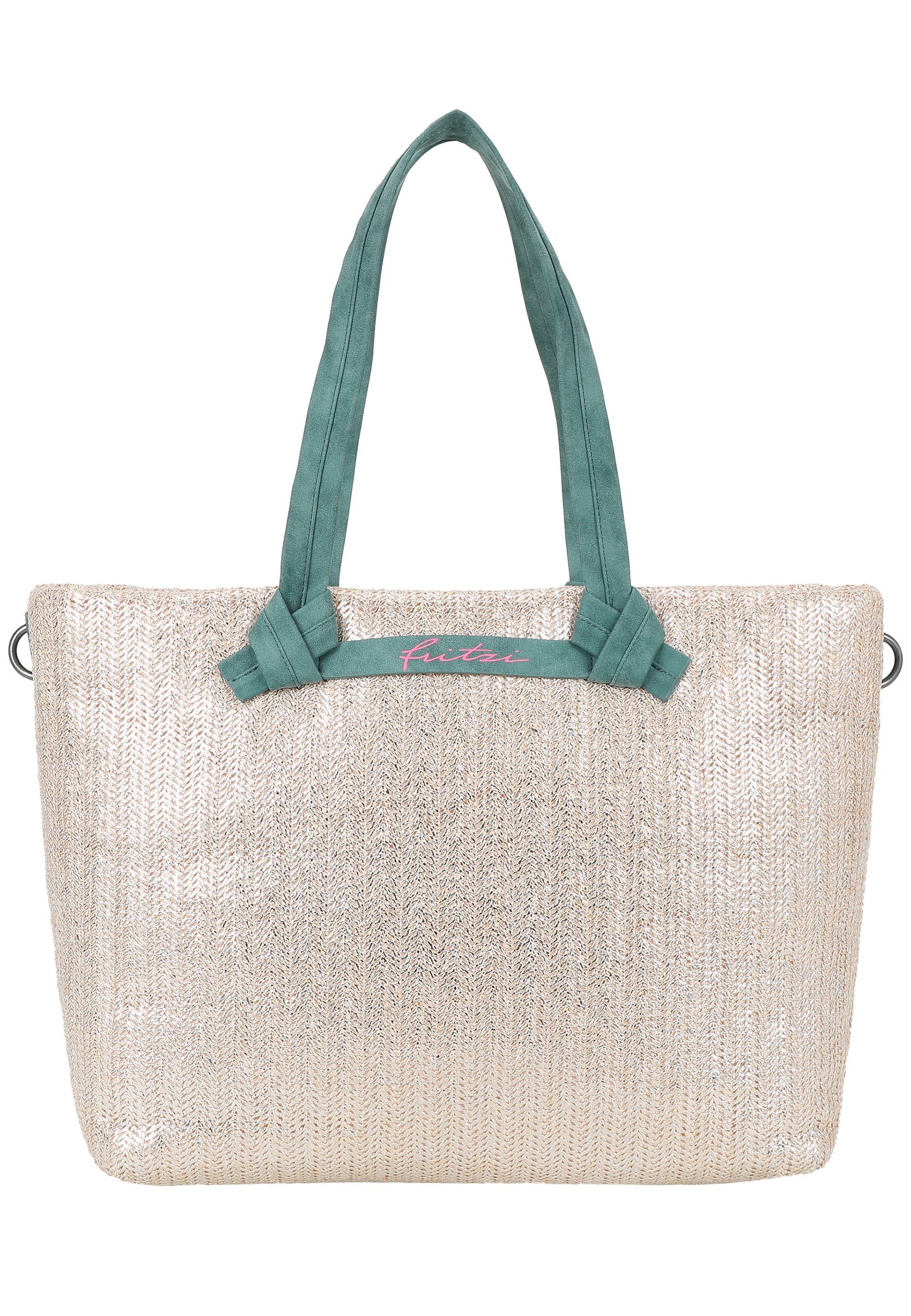 Fritzi aus Preußen Henkeltasche Cloud Shopper Big Limited Painted Straw, im coolen Look mit metallischem Finish