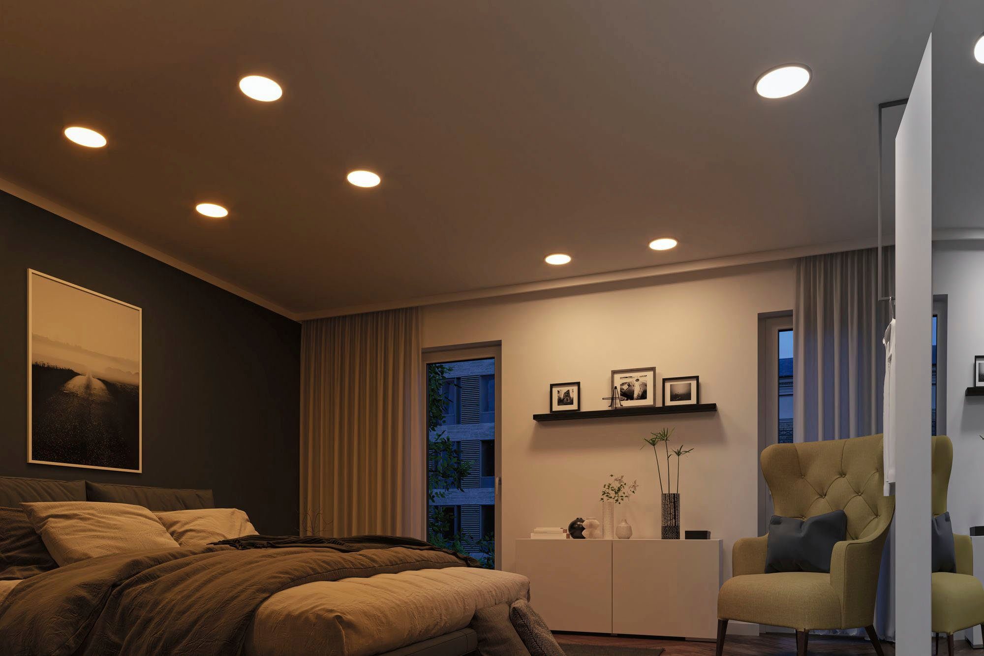 Weiß Tunable Paulmann Smart Einbauleuchte LED warmweiß fest - Home, Areo, White LED integriert, LED-Modul, kaltweiß,