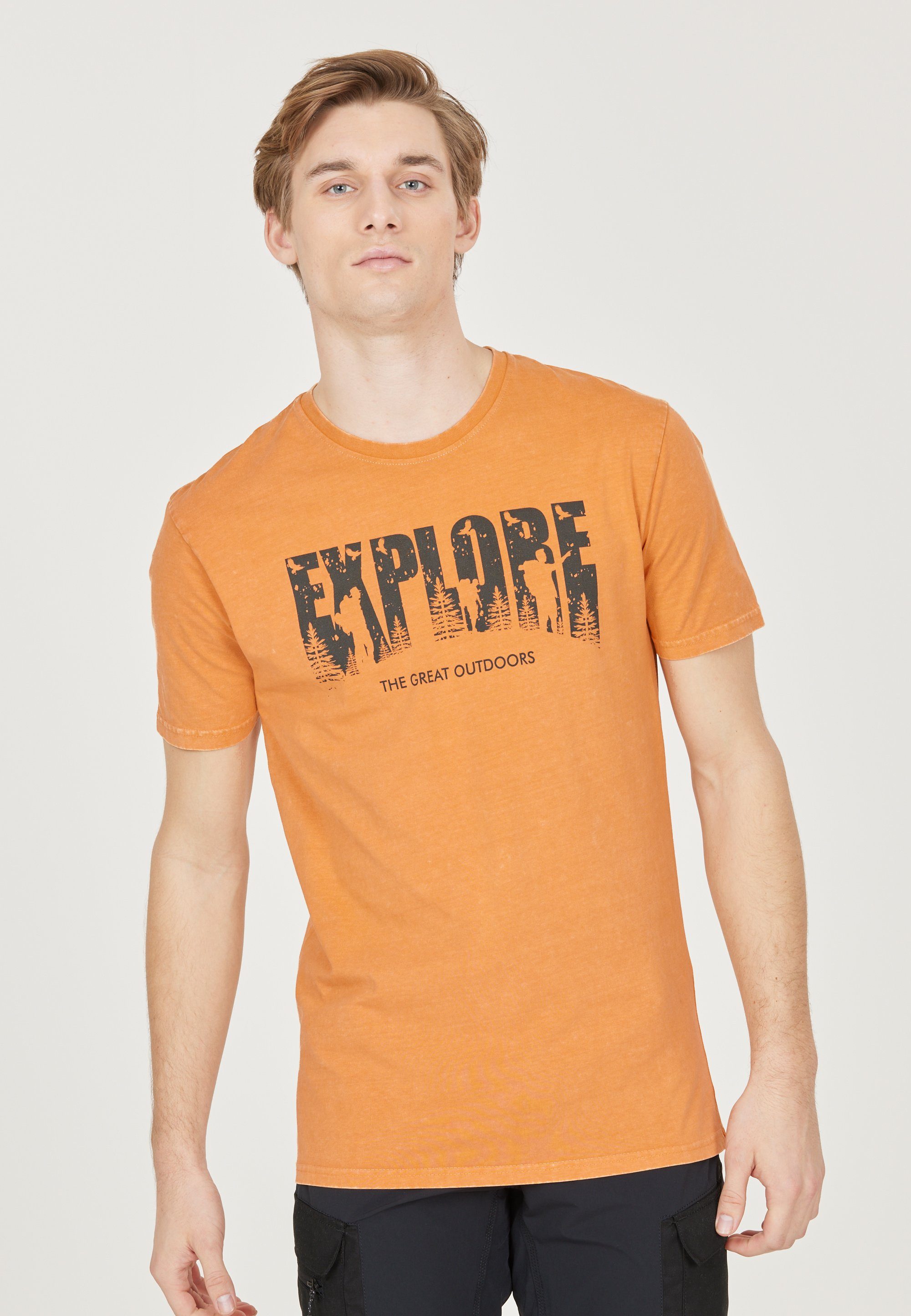 WHISTLER T-Shirt (1-tlg) orange mit Explorer Aufdruck coolem
