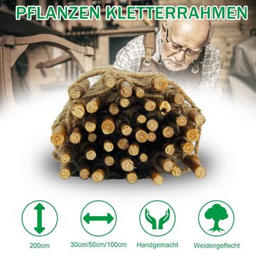 Coradoma Rankgitter Rankhilfe aus Weide für Kletterpflanzen, Ranknetz Pflanzennetz, Rankleiter in den Größen 30/50/100x200 cm