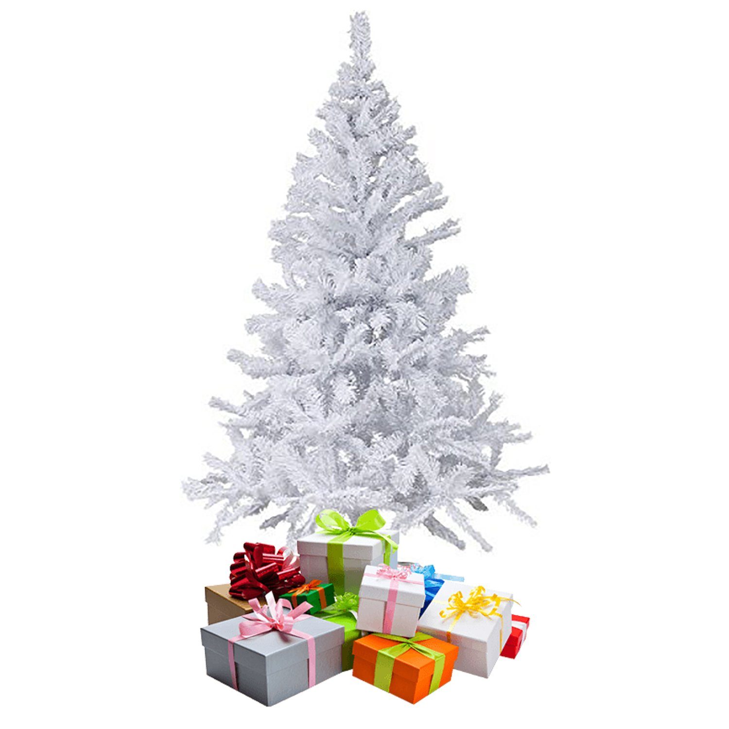 Mojawo Künstlicher Weihnachtsbaum Weihnachtsbaum 150 cm m inkl Ständer Weiß