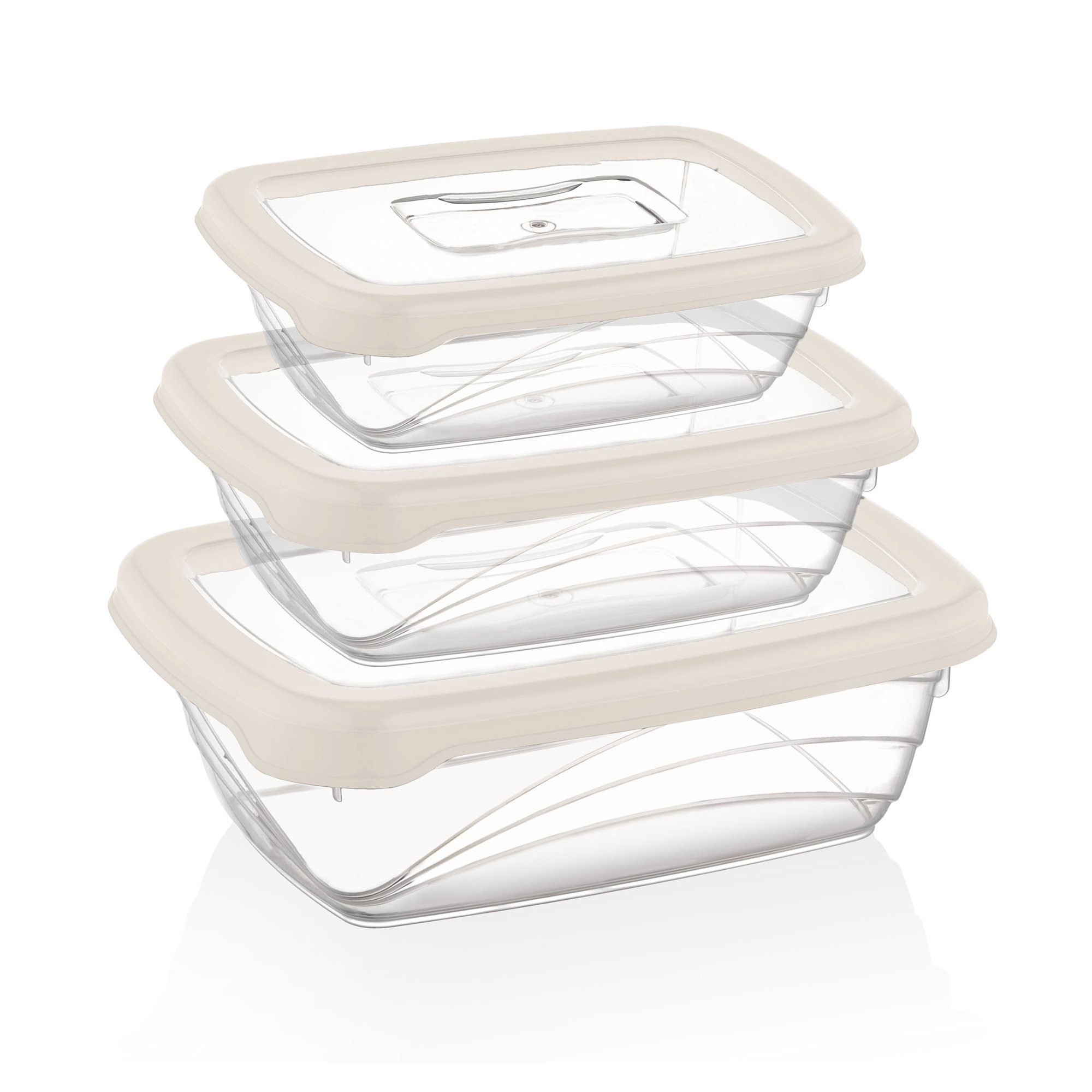 Herzberg Aufbewahrungsbox Herzberg 3-Teiliges Bio-Spar-Box-Set Elfenbein