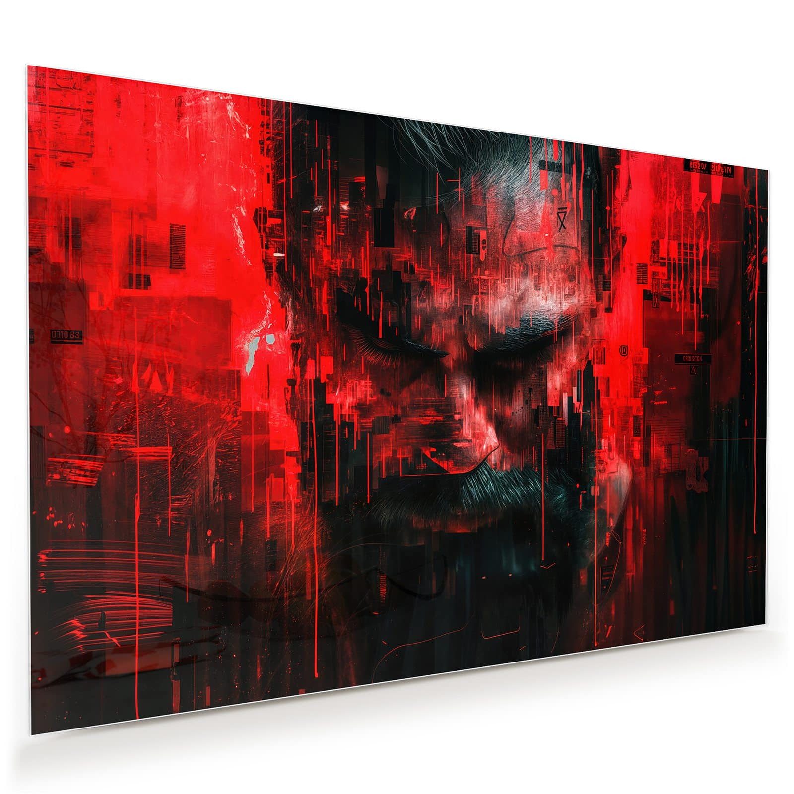 Primedeco Glasbild Wandbild Abstrakte Digital Kunst mit Aufhängung, Abstrakte Kunst (21 verschiedene Größen, 1 St), Elegante Aufhängung