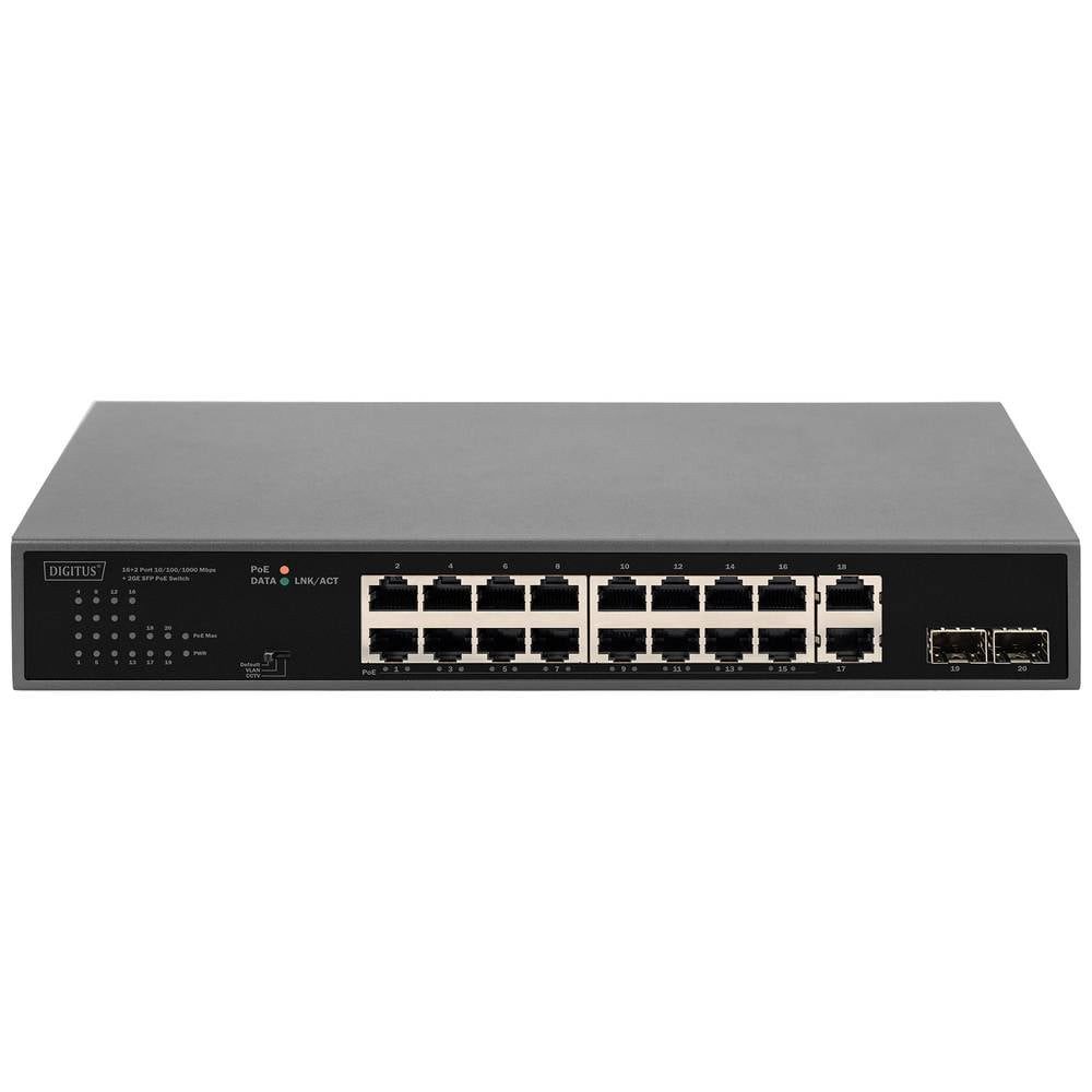 16+2 Port 10/100/1000 Mbps + 2 Gigabit SFP PoE Netzwerk-Switch