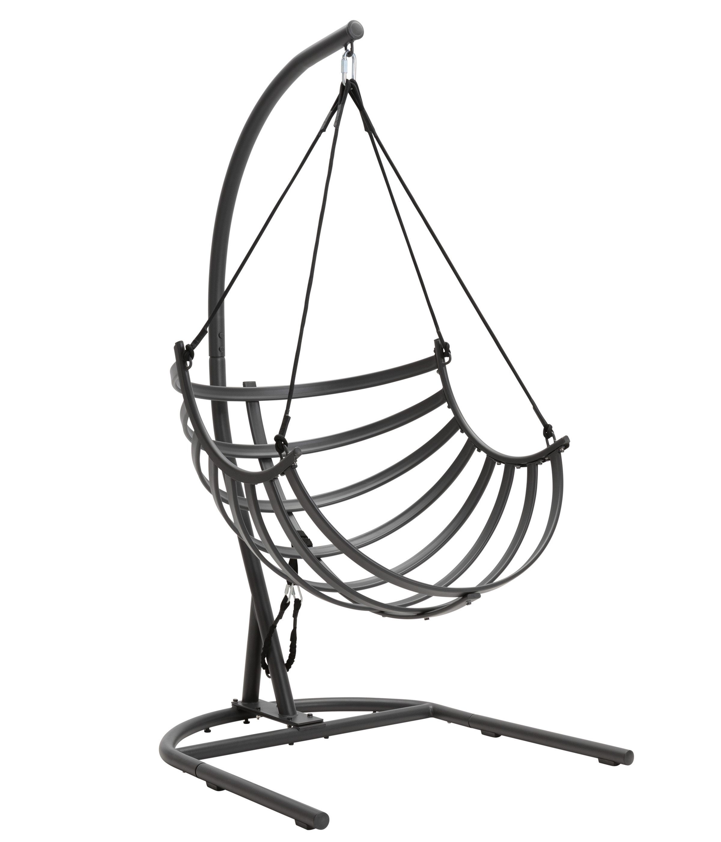 Dehner Hängesessel Chicago, 110 x 196 x 107.5 cm, Stahl / Polyester, moderner Hängekorb inkl. gemütlichem Sitzpolster