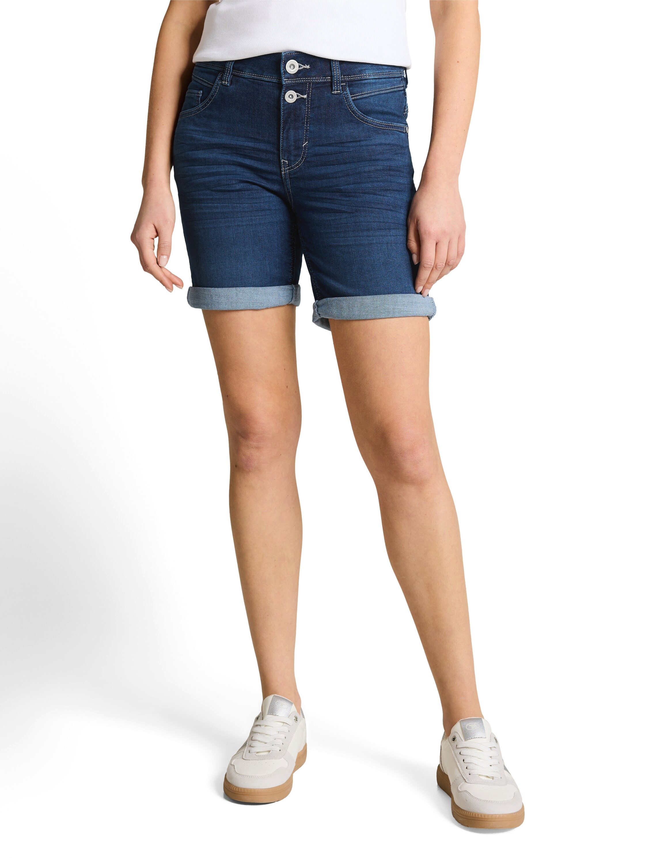 TOM TAILOR Jeansshorts ALEXA Slim mit Aufschlag und Stretch