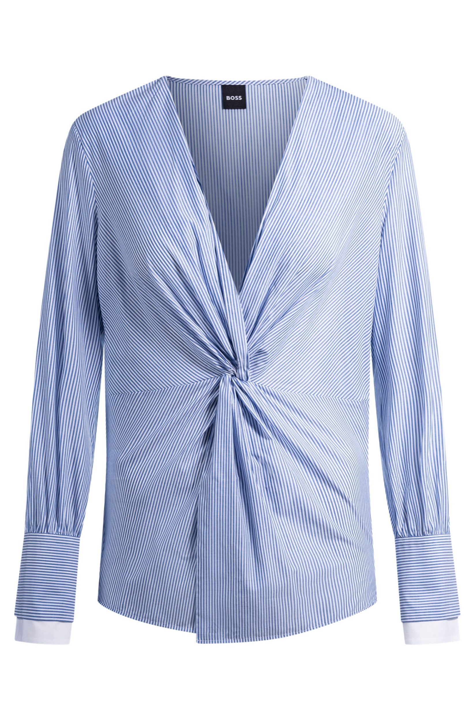 Langarmbluse Bluse mit Twist-Vorderseite Bawari - Regular Fit