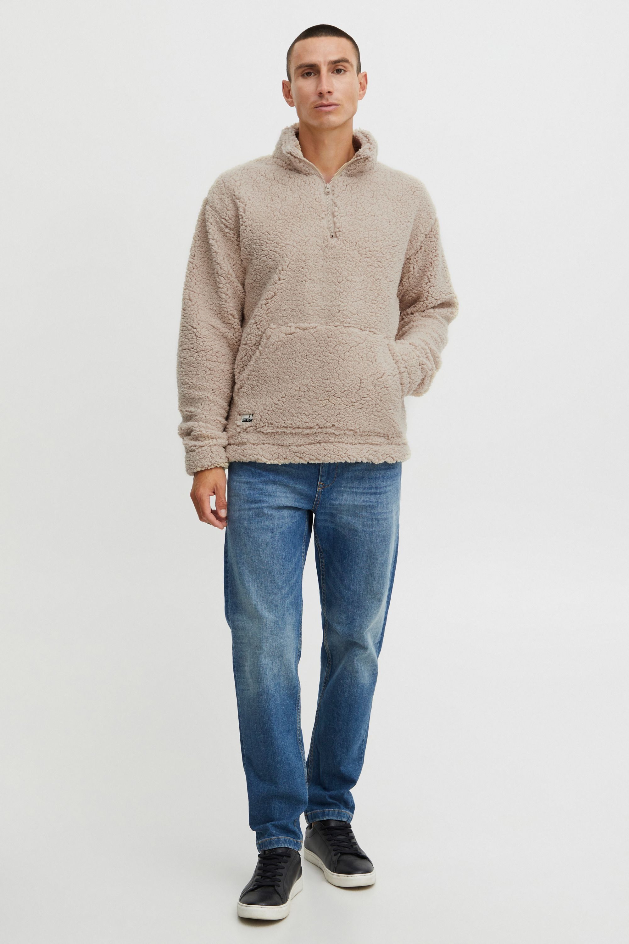 11 Project Troyer PRDenes 21300942-ME Teddy-Sweater mit Troyerkragen günstig online kaufen