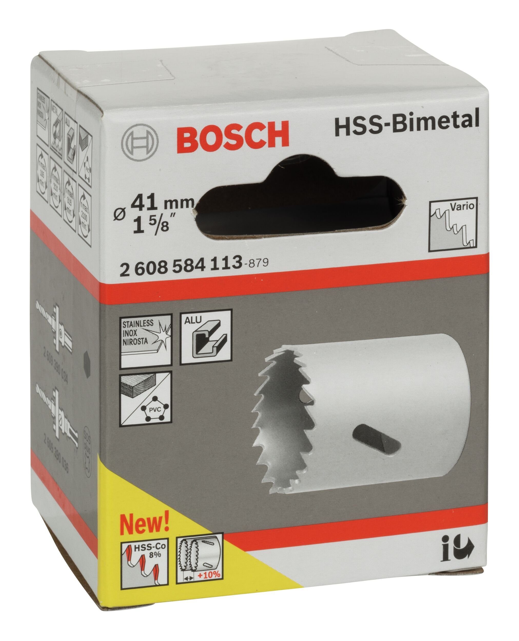 BOSCH Lochsäge, Ø 41 1 für mm, - Standardadapter / HSS-Bimetall 5/8"