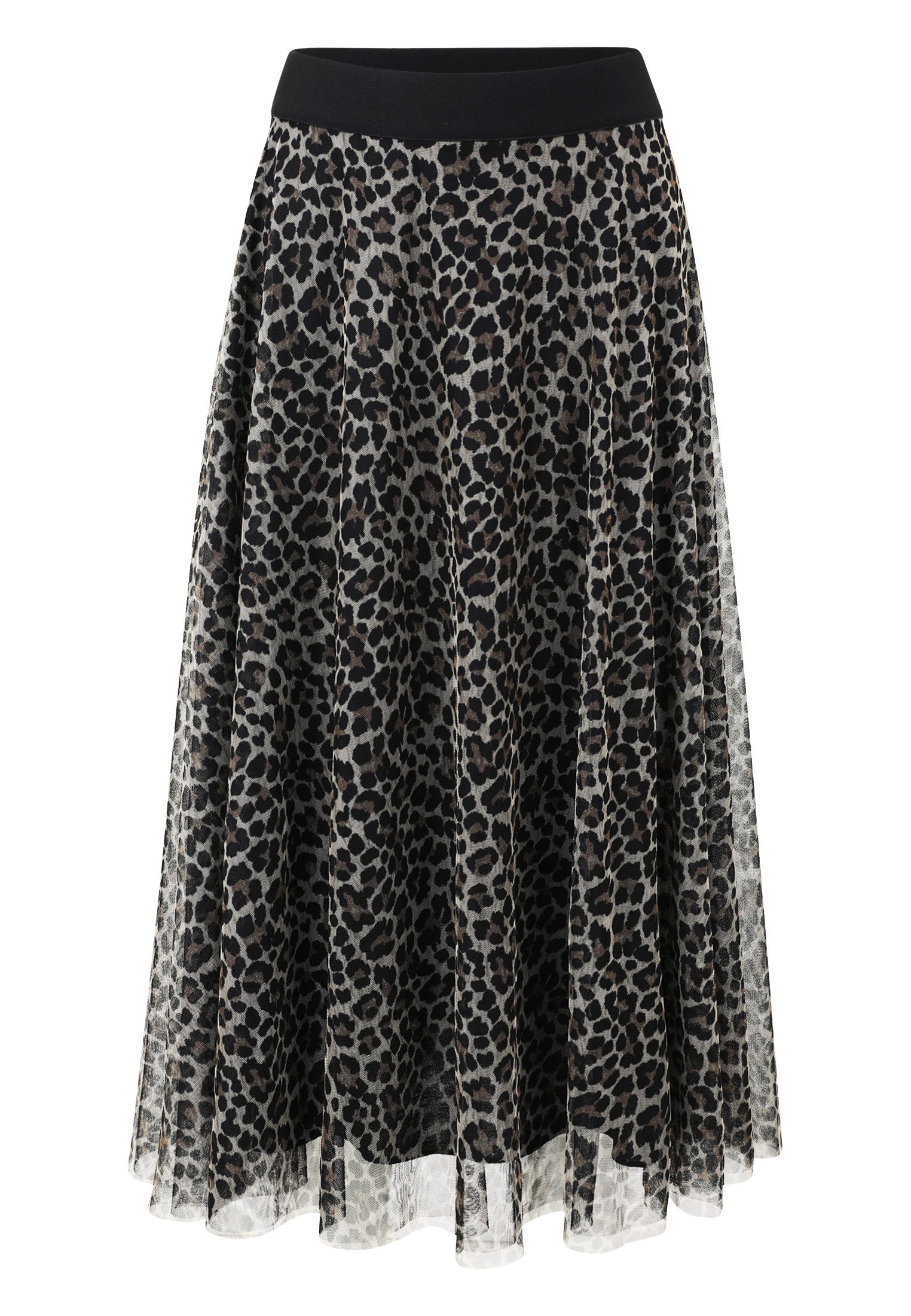 Zero Midirock Damen Leorock elastischer Bund Falten günstig online kaufen