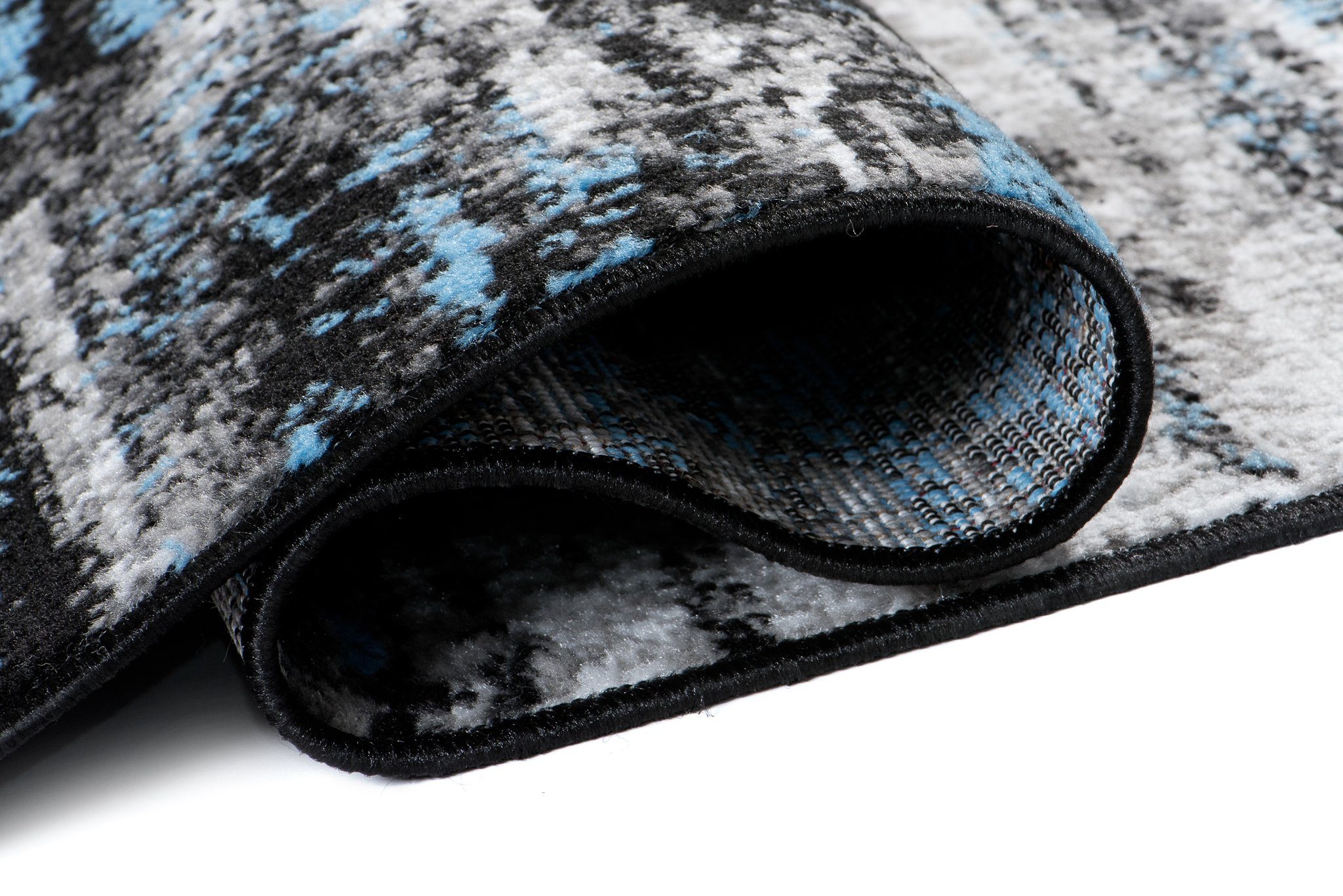 Mazovia Läufer Läufer Flurläufer Modern für Vorzimmer 80 cm Breit Grau Blau, 80 x 100 cm, Kurzflor, Meterware, Höhe 8 mm