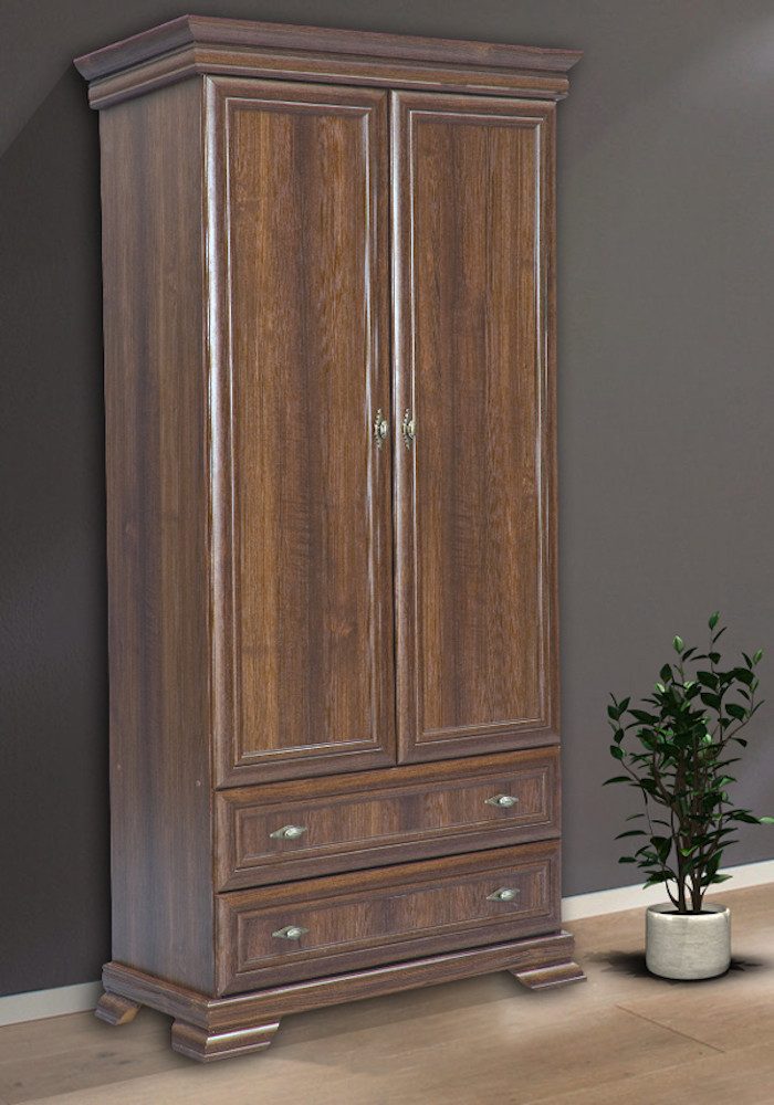 Feldmann-Wohnen Kleiderschrank Kora (1-St) 88cm 2-türig Samoa King rustikal
