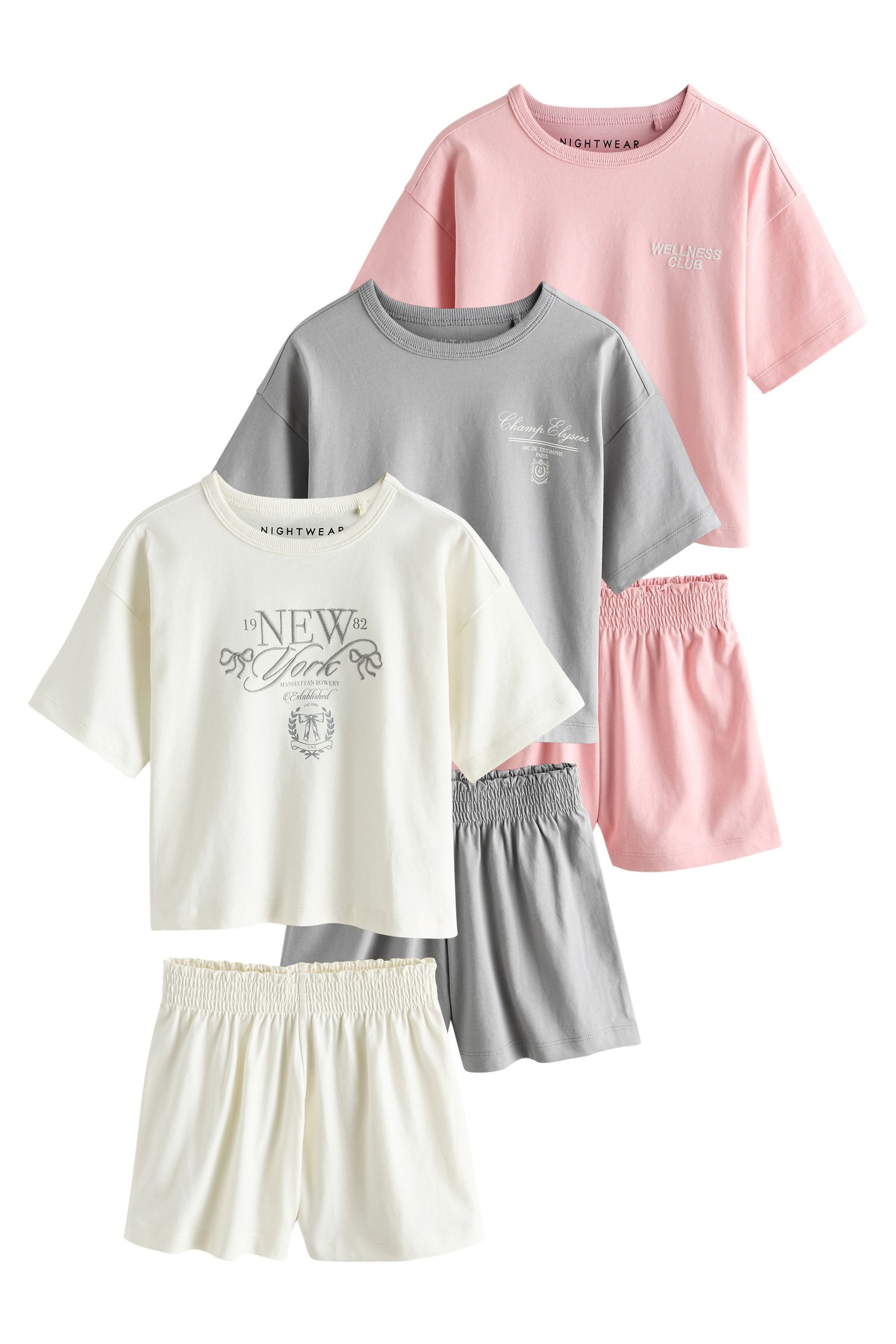 Next Pyjama Kurze Schlafanzüge, 3er-Pack (6 tlg)