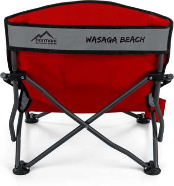 normani Campingstuhl Strandstuhl Wasaga Beach, Campingstuhl Angelstuhl Faltstuhl mit Getränkehalter - Gartenstuhl bis zu 150 kg