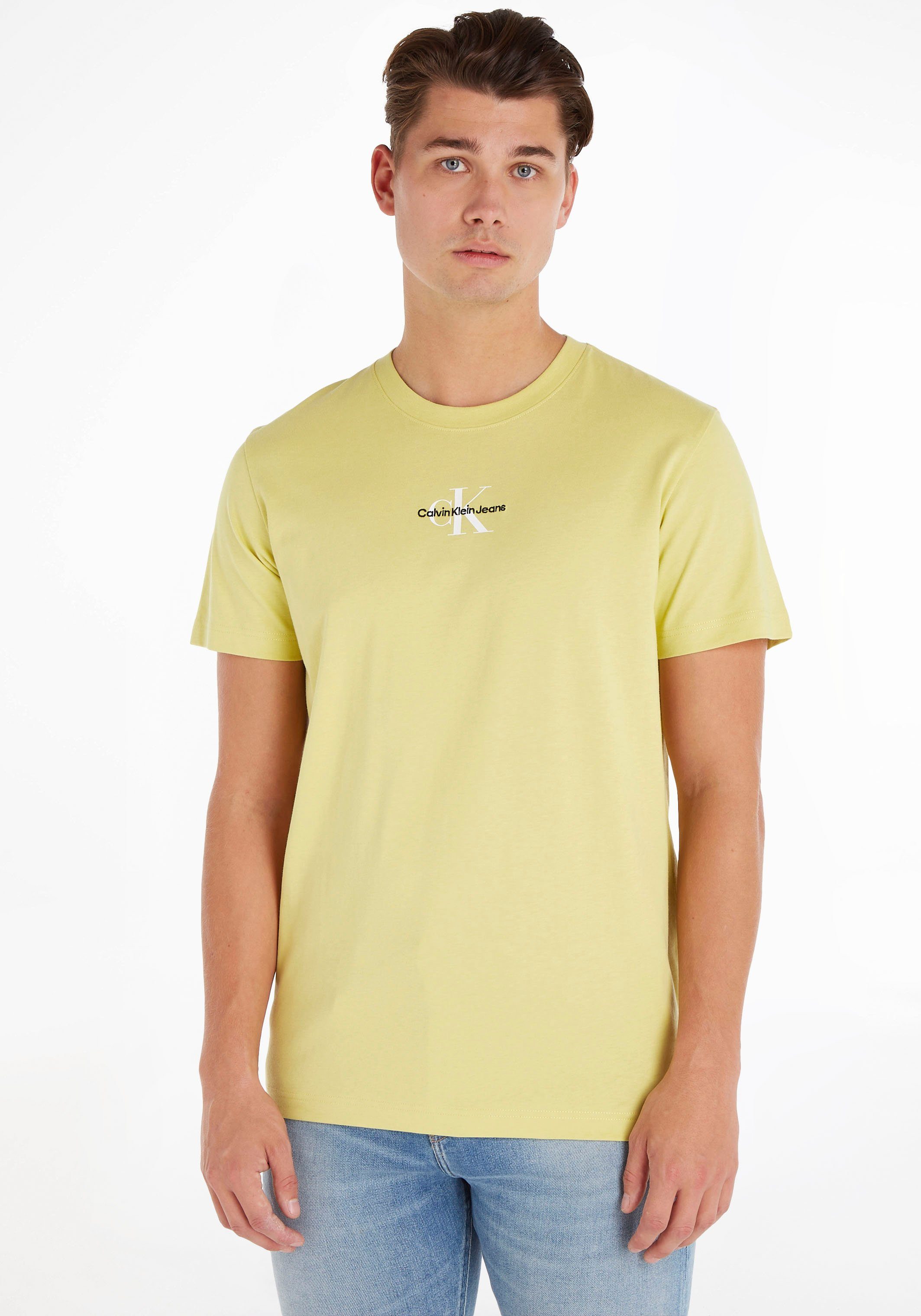 REGULAR Klein TEE MONOLOGO T-Shirt Jeans Yellow Calvin Sand Logoschriftzug mit