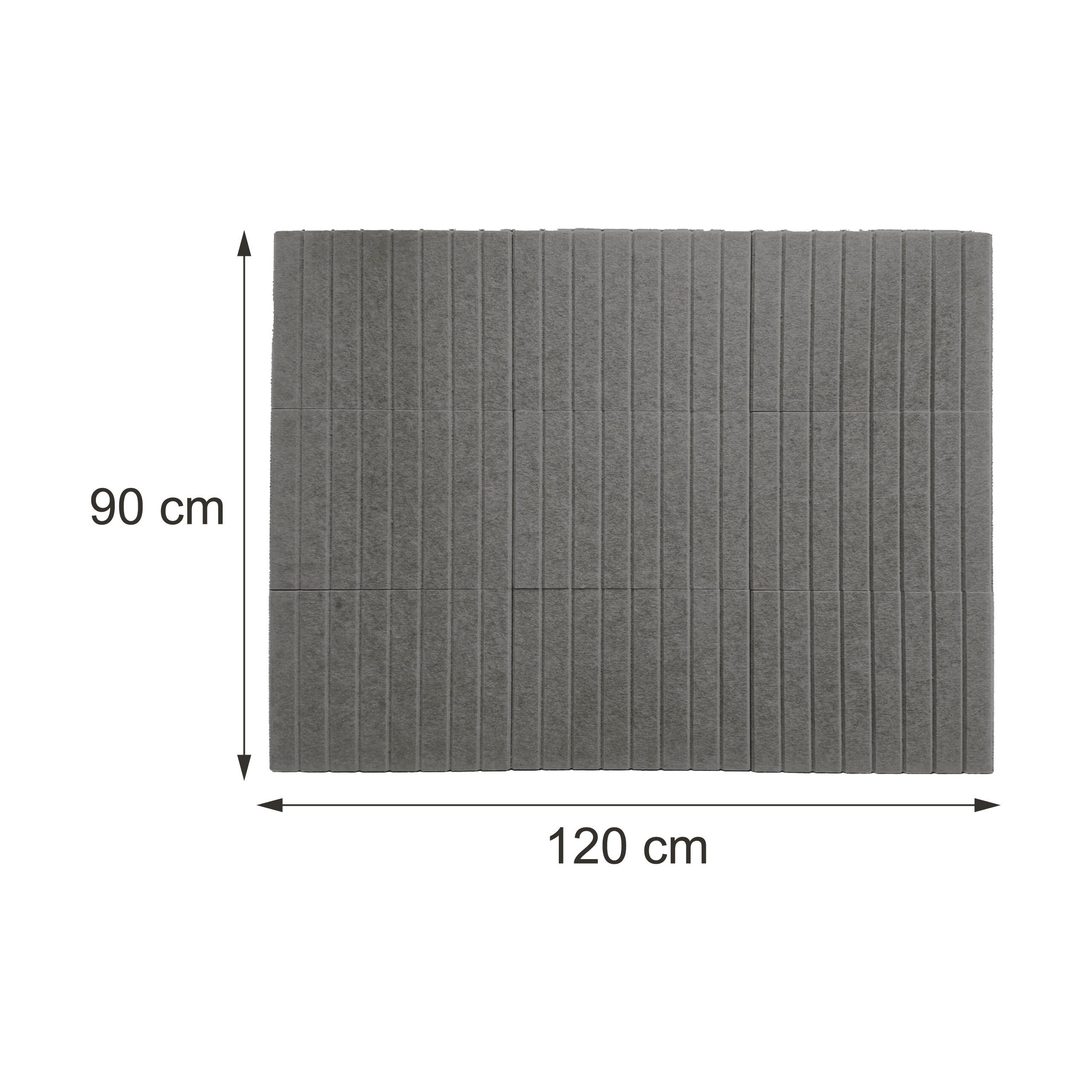 relaxdays Pinnwand Selbstklebendes Filzpinnwand Set, (9-tlg), Dunkelgrau, 120 x 90 cm – Bild 4 von 5