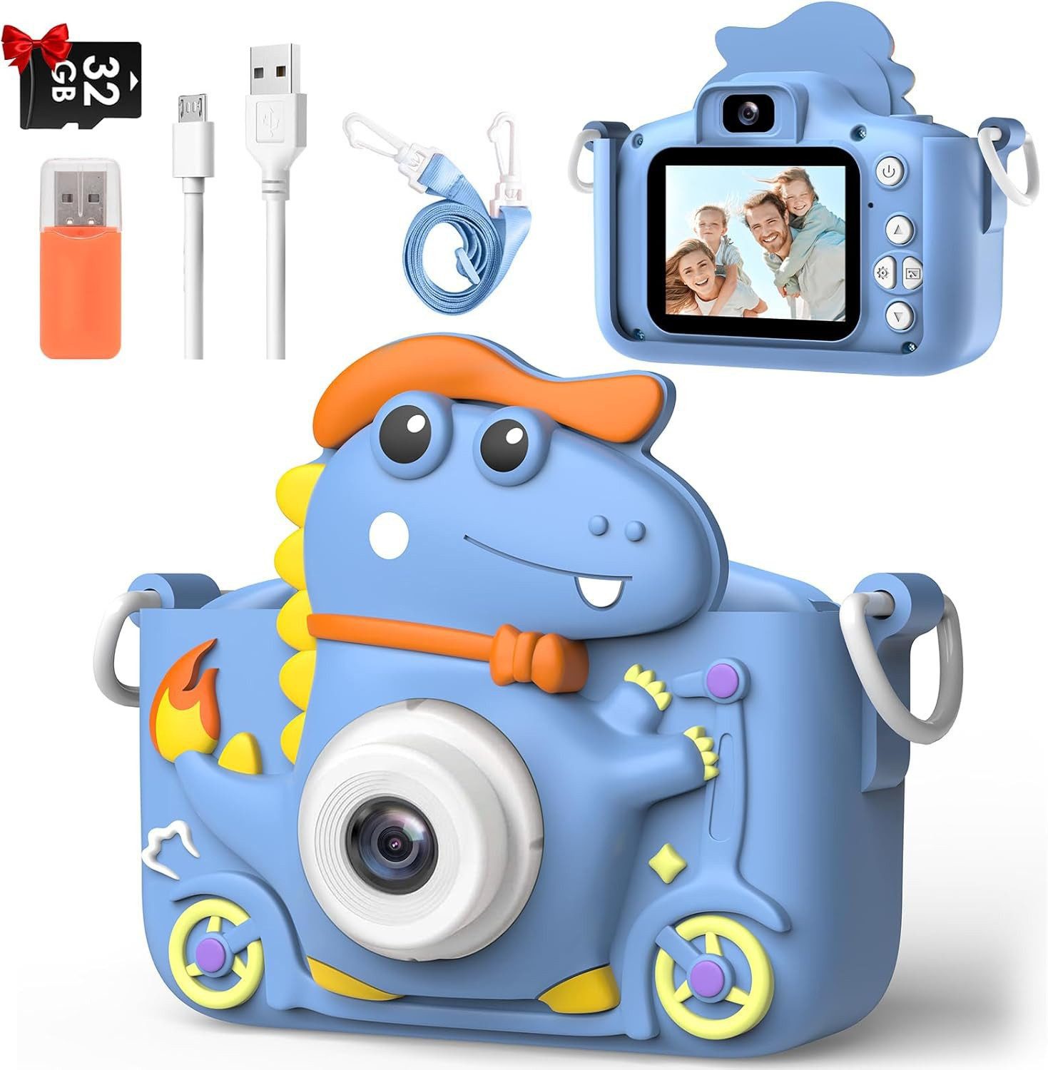 ZEUOPQ Spielzeug-Kamera1080P 2" Display, Kinderkamera Dinosaurier günstig online kaufen