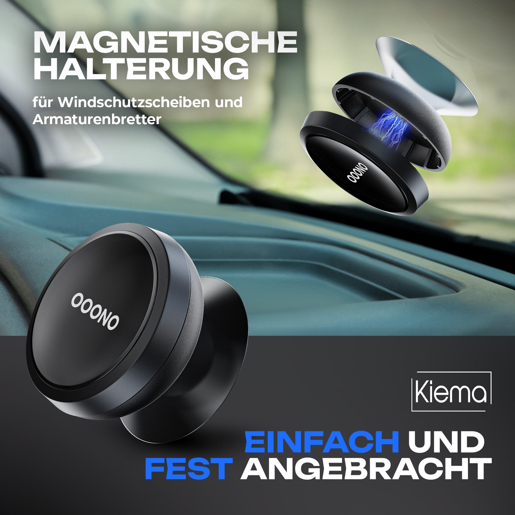 Kiema Halterung Magnetische Ooono No 1 Halterung für Lüftungsschlitze, (Magnetische Halterung für Ooono No1)