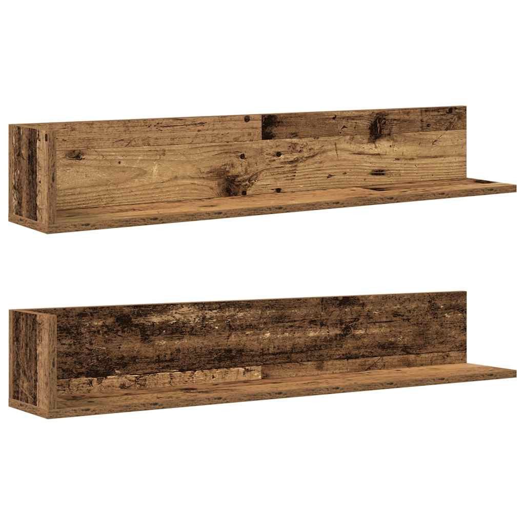 vidaXL Regal Wandregale 2 Stk. Altholz-Optik 100x16,5x16,5 cm Holzwerkstoff günstig online kaufen