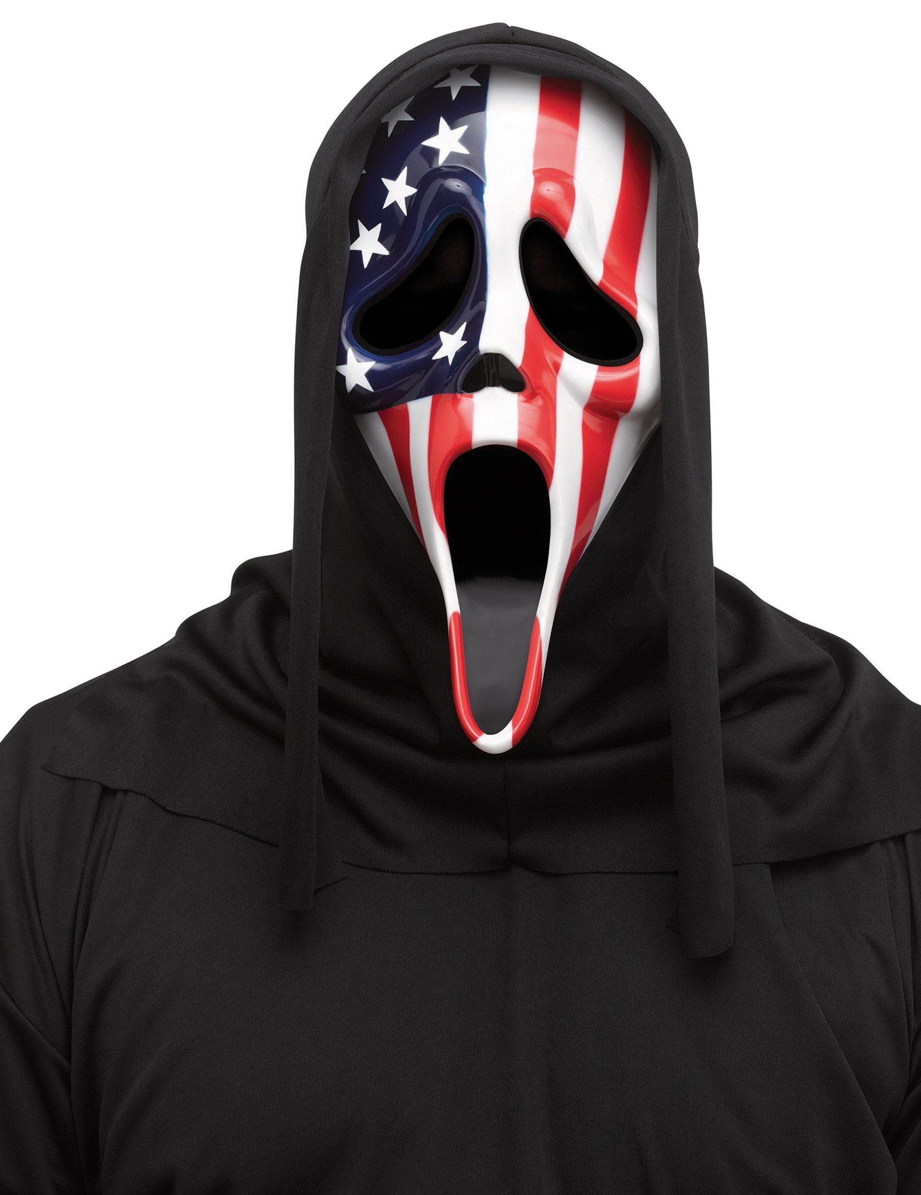 Palmer Monster-Kostüm Scream Ghostface Maske mit US Flaggenmotiv für Erwachsene