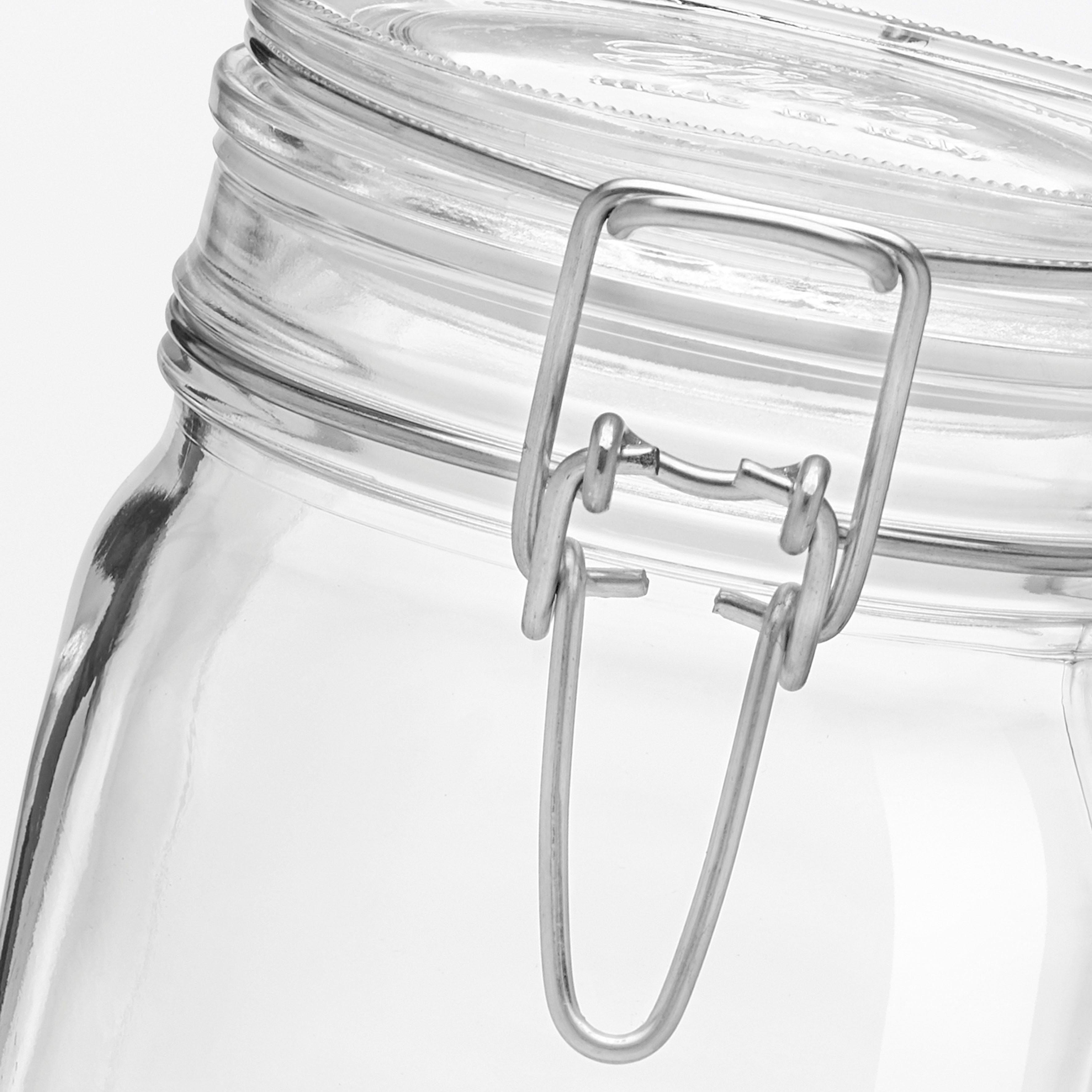 Bormioli Rocco Vorratsglas Fido, Glas, (Set, 6-tlg., 6 Stück, 0,75l Fassungsvermögen), luftdicht verschließbar, mit Bügelverschluß