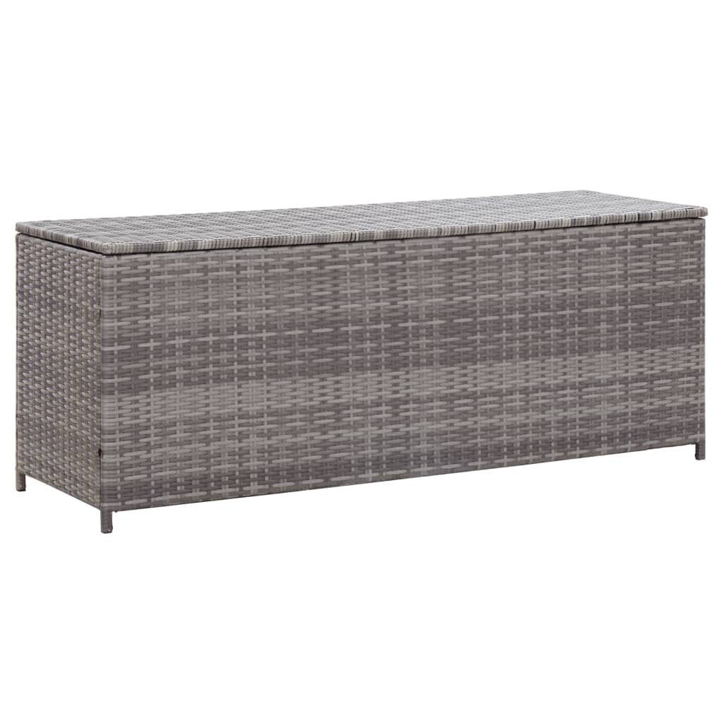 furnicato Gartenbox Grau 150x50x60 cm Poly Rattan