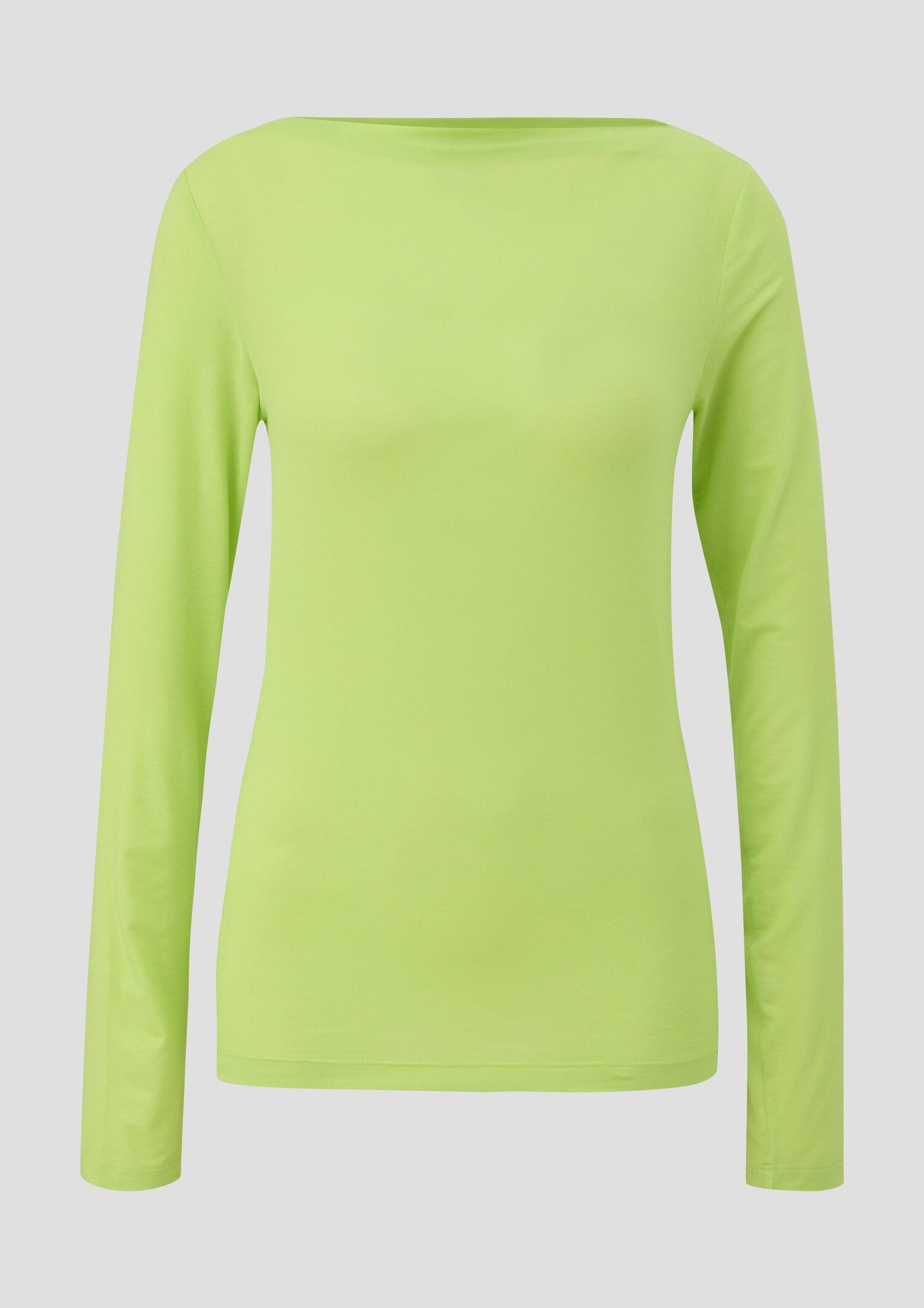 s.Oliver Langarmshirt T-Shirt Slim Fit-Longsleeve aus Lyocellmix