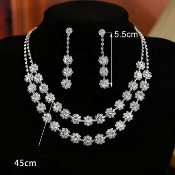 LAKKEC Schmuckset Damenschmuck Brautschmuck Sets Halsketten Ohrringe Temperament Perlen, Accessoires für Bräute2-tlg