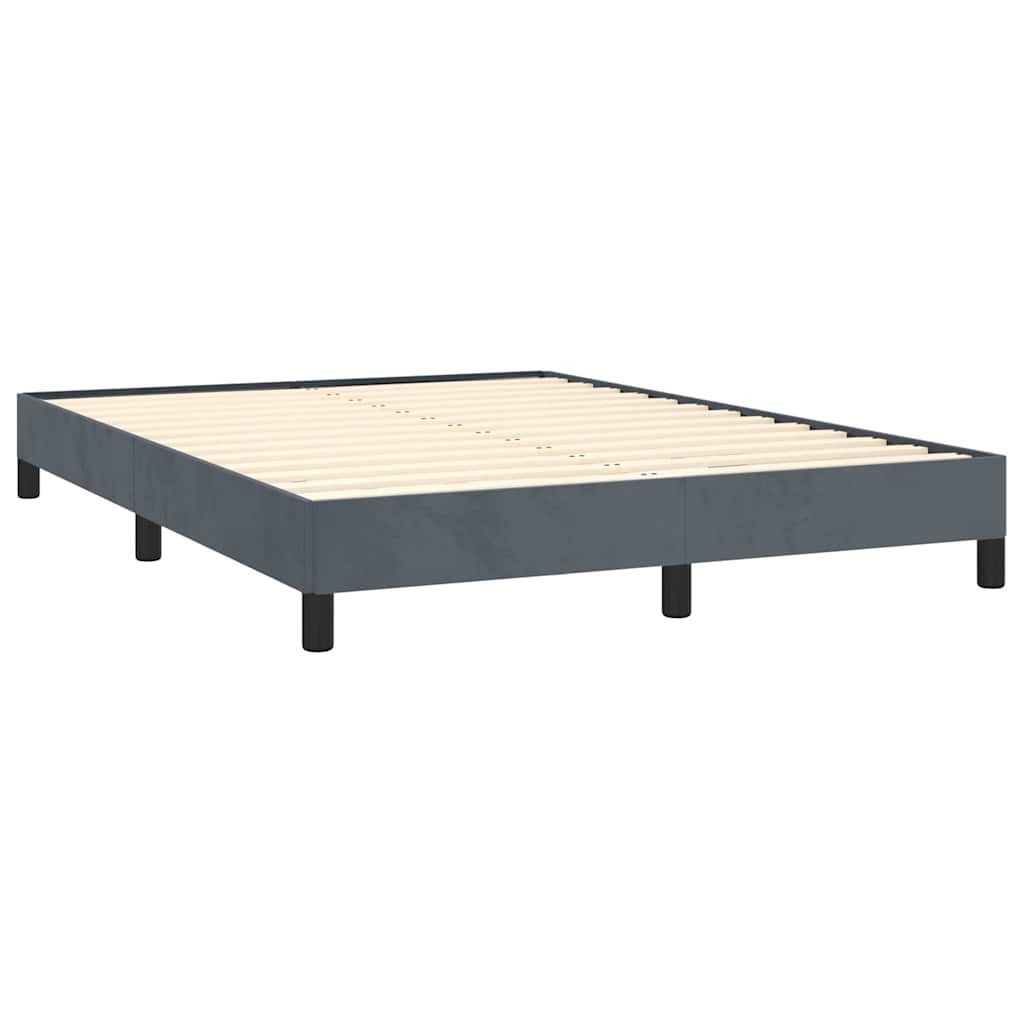 vidaXL Bett Bettgestell ohne Matratze Dunkelgrau 152x203 cm Queen-Size Samt
