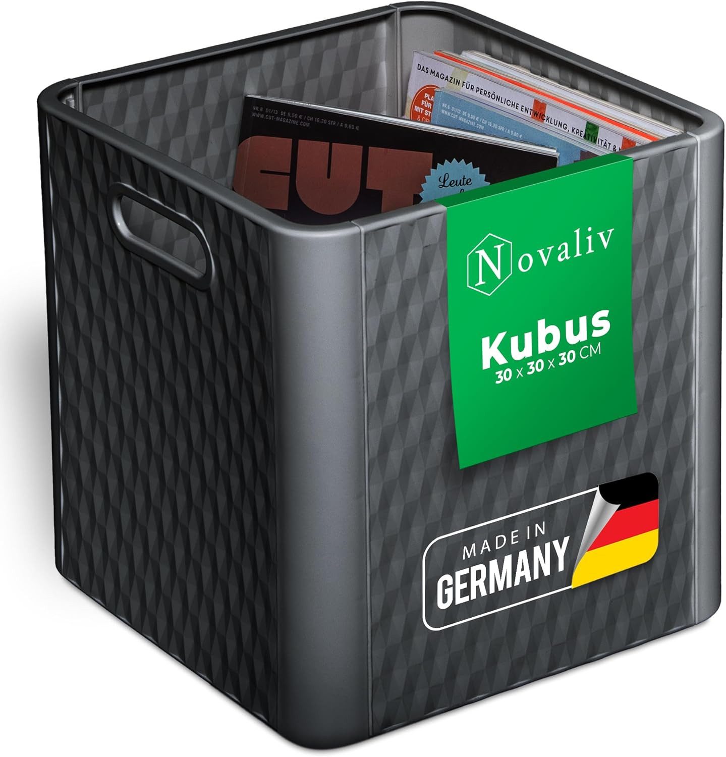 Novaliv Aufbewahrungsbox 30952-1x (1 St), Novaliv Box 30x30x30 cm Kunststoff Boxen für Kallax Regal Körbe 30x30