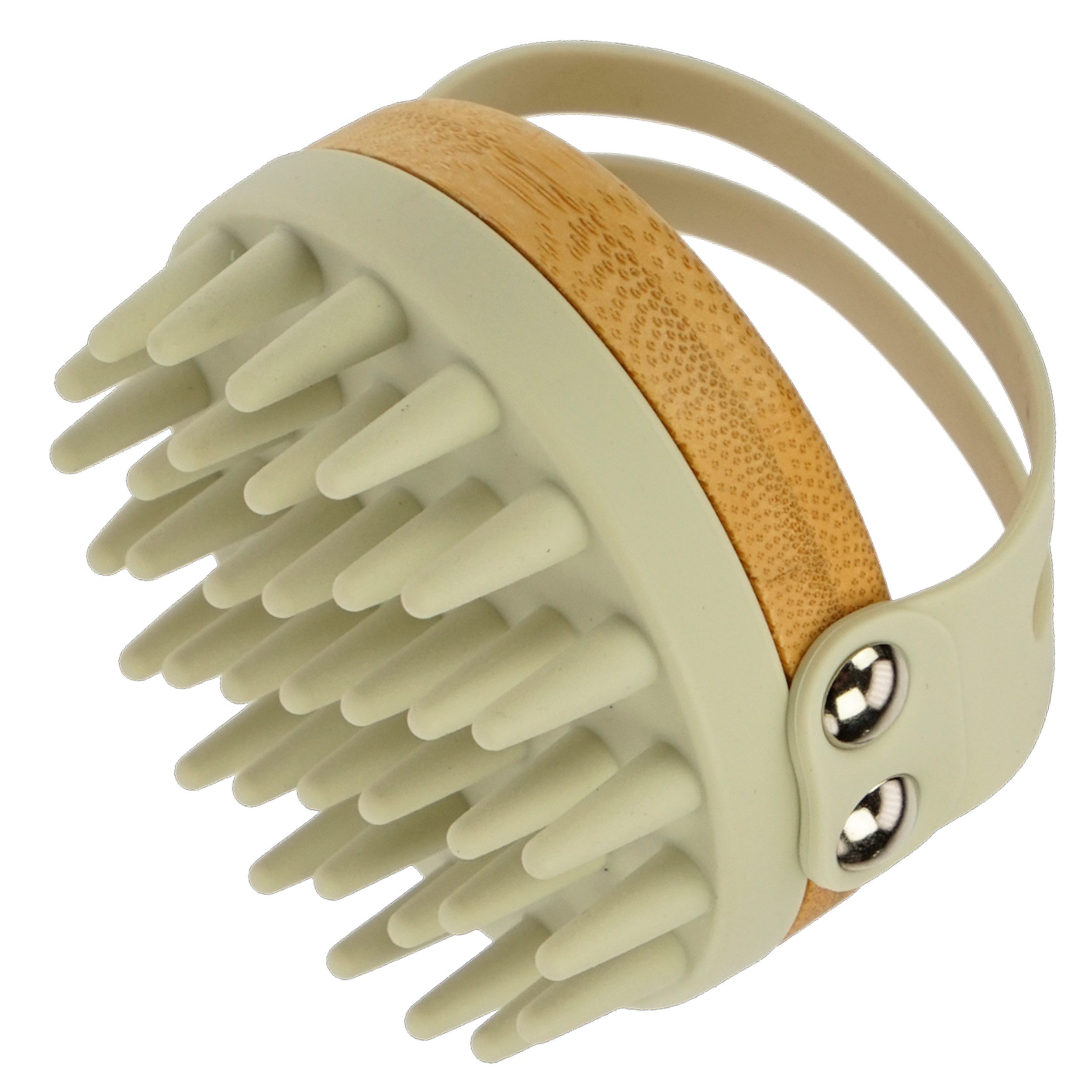 Fantasia Beauty Haarbürste Massagebürste, Bambus und Silikon, natur, 84 x 78 x 80 mm, 1-tlg., Massagebürste