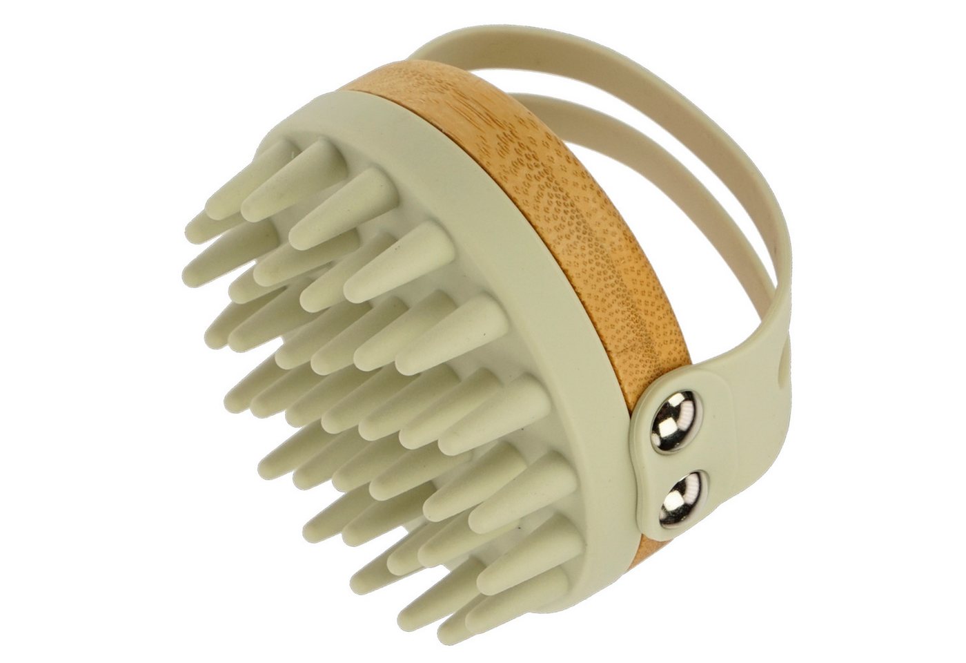 Fantasia Beauty Haarbürste Massagebürste, Bambus und Silikon, natur, 84 x 78 x 80 mm, 1-tlg., Massagebürste
