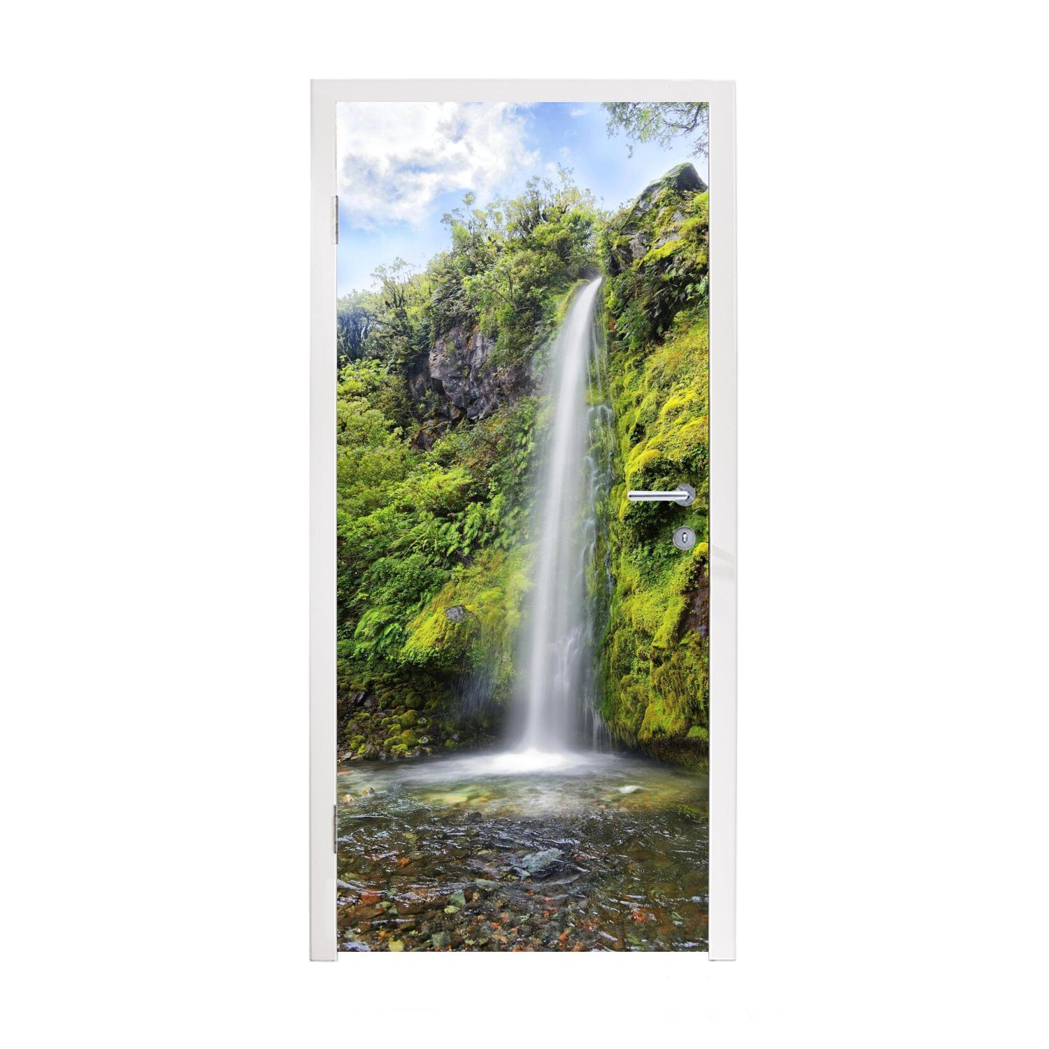 MuchoWow Türtapete Egmont-Nationalpark, Matt, bedruckt, (1 St), Fototapete für Tür, Türaufkleber, 75x205 cm | Türtapeten