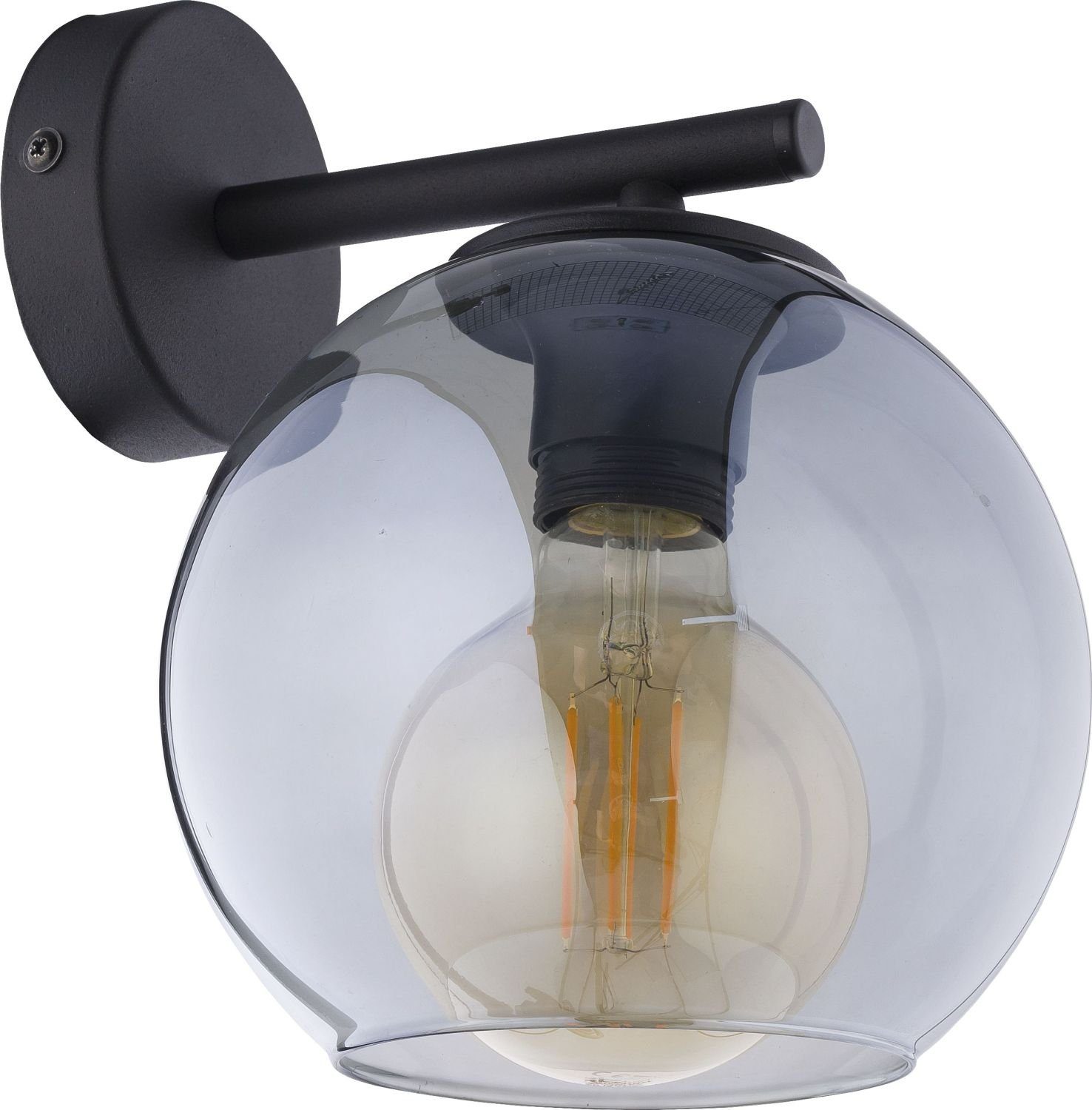 Licht-Erlebnisse Wandleuchte »BOKO«, Moderne Wandlampe Graphit Schwarz Glas  Kugelschirm Wohnzimmer Flur Lampe online kaufen | OTTO
