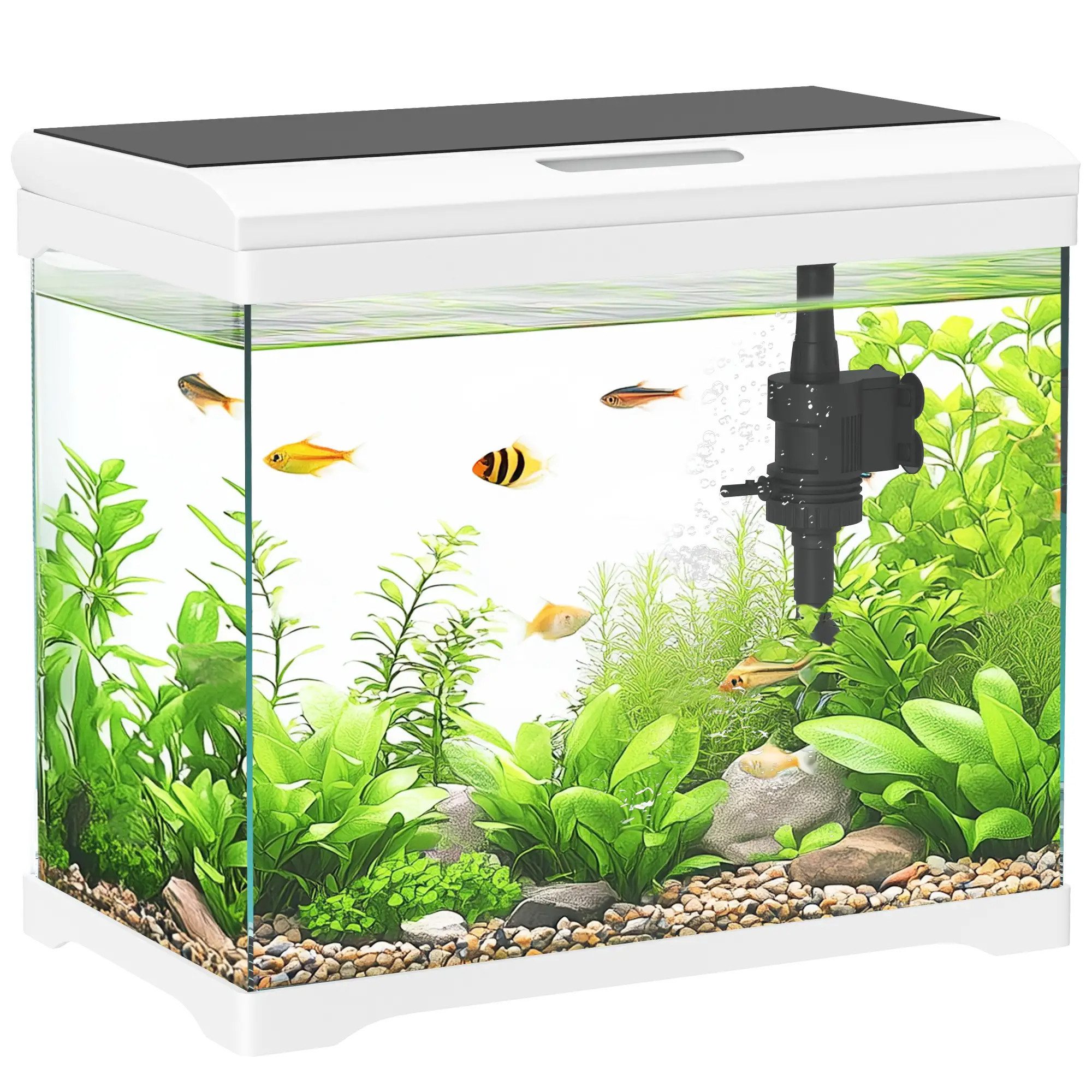 Aquarien-Set 17 L Tropenfischaquarium, Aquarium mit LED-Leuchten