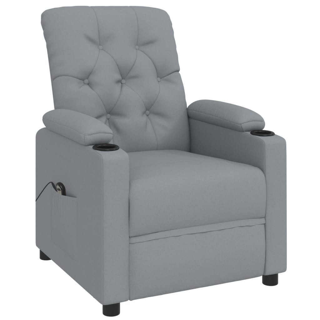 vidaXL Sessel Relaxsessel Elektrisch Hellgrau Stoff günstig online kaufen