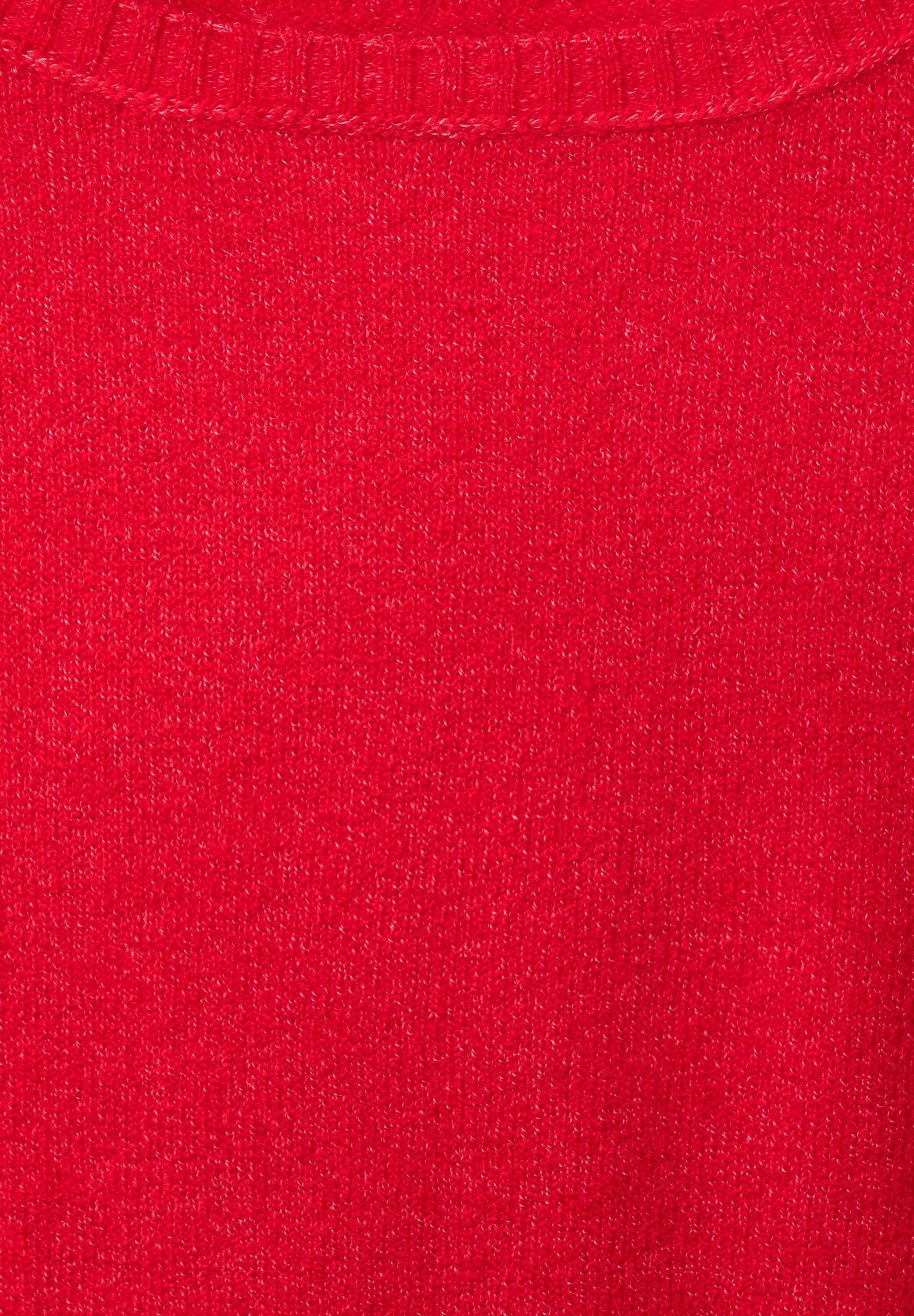 Cecil Rundhalspullover Cecil Cosy Pullover (1-tlg) in Strong Red geschnitten Locker