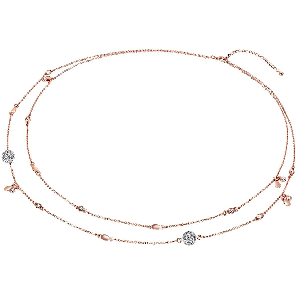 Lulu & Jane Swarovski® Perle mit Kette von Collier bi-Color verziert weiß Kristallen weiß (synth)