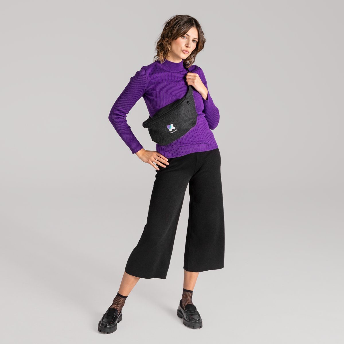 Relaxed Strick-Culotte Culotte ohne Fit Black ALIV Taschen trueStory