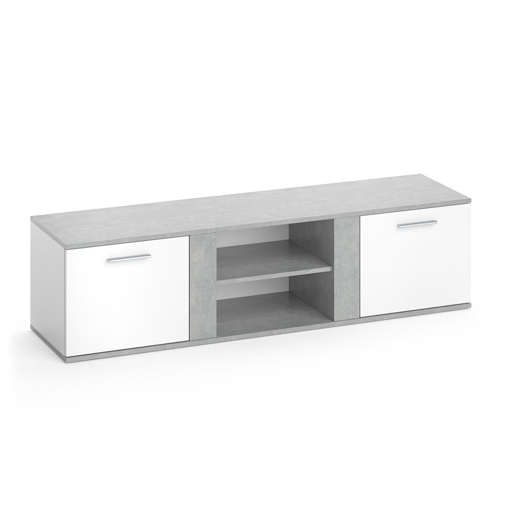 Vicco Lowboard Novelli, Weiß/Beton, 40 x günstig online kaufen