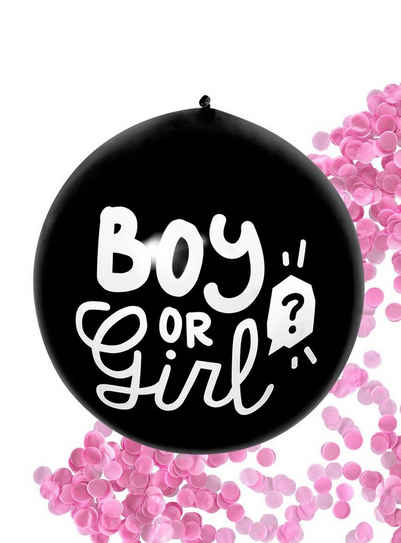 Boland Luftballon Gender Babyparty Boy or Girl Konfettiballon rosa, Essentielle Deko für Deine Gender Reveal Party