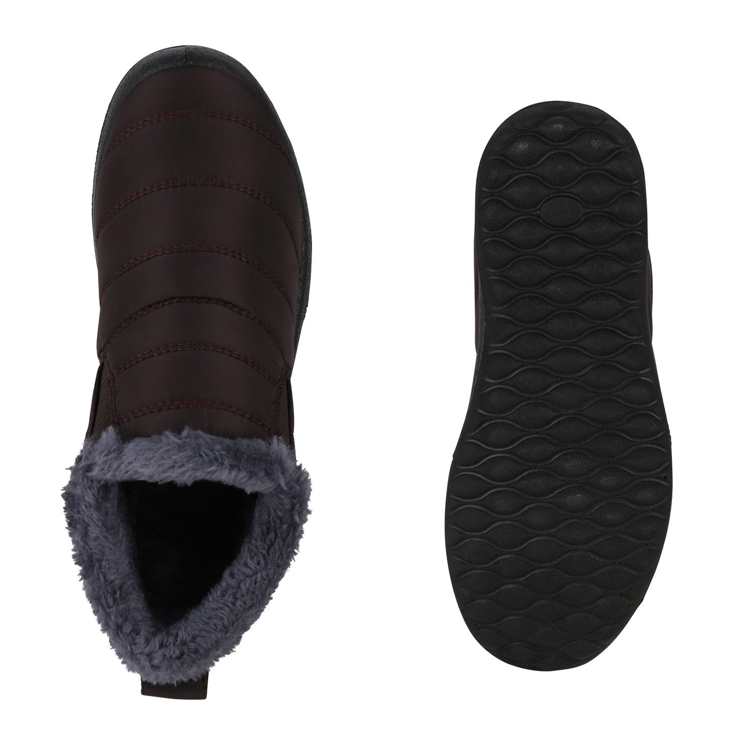 VAN HILL 841499 Winterstiefelette Damen Warm Gefütterte Winter Boots Stiefeletten Bequeme