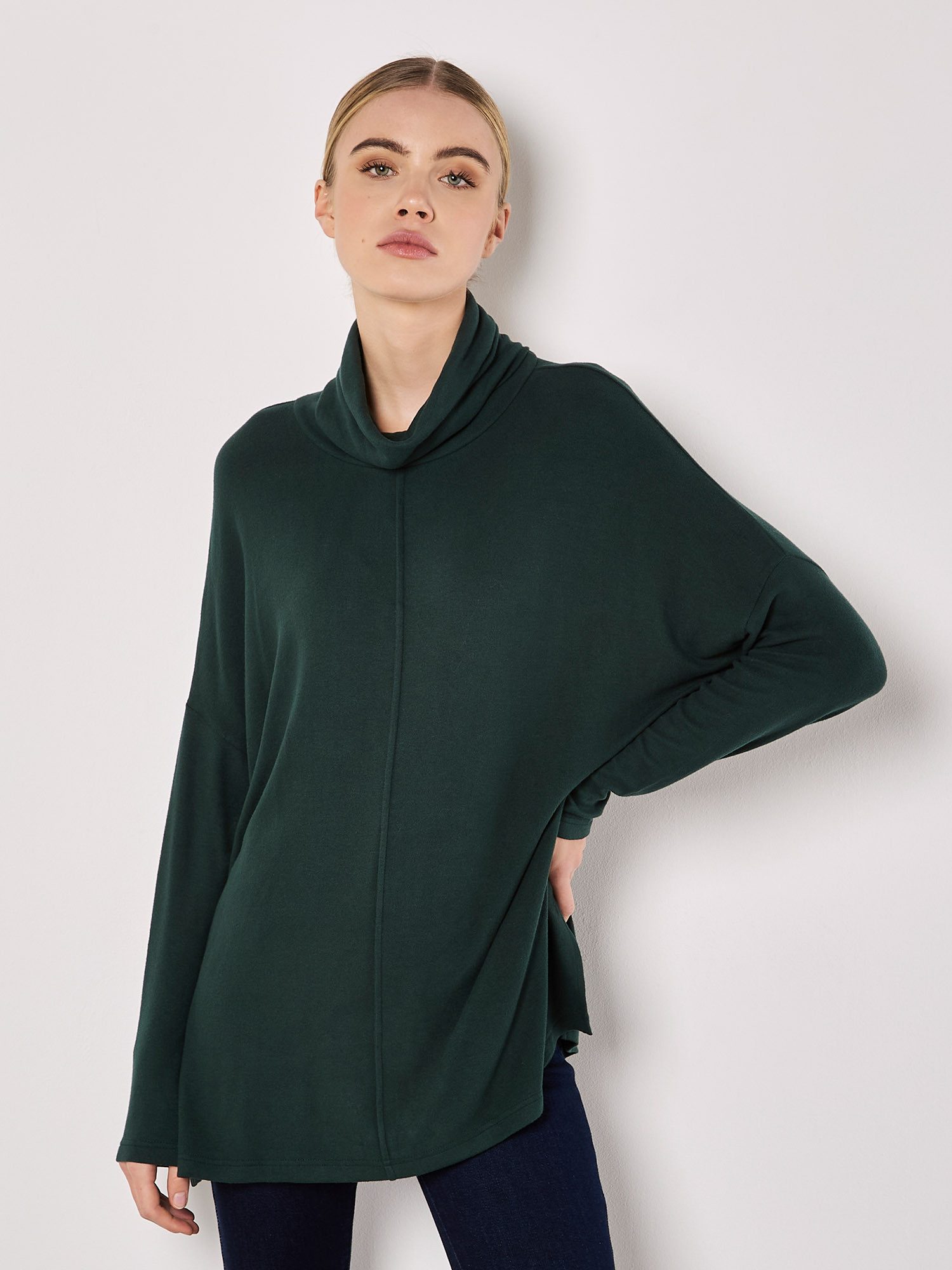 Apricot Rollkragenshirt Oversized Top mit weitem günstig online kaufen