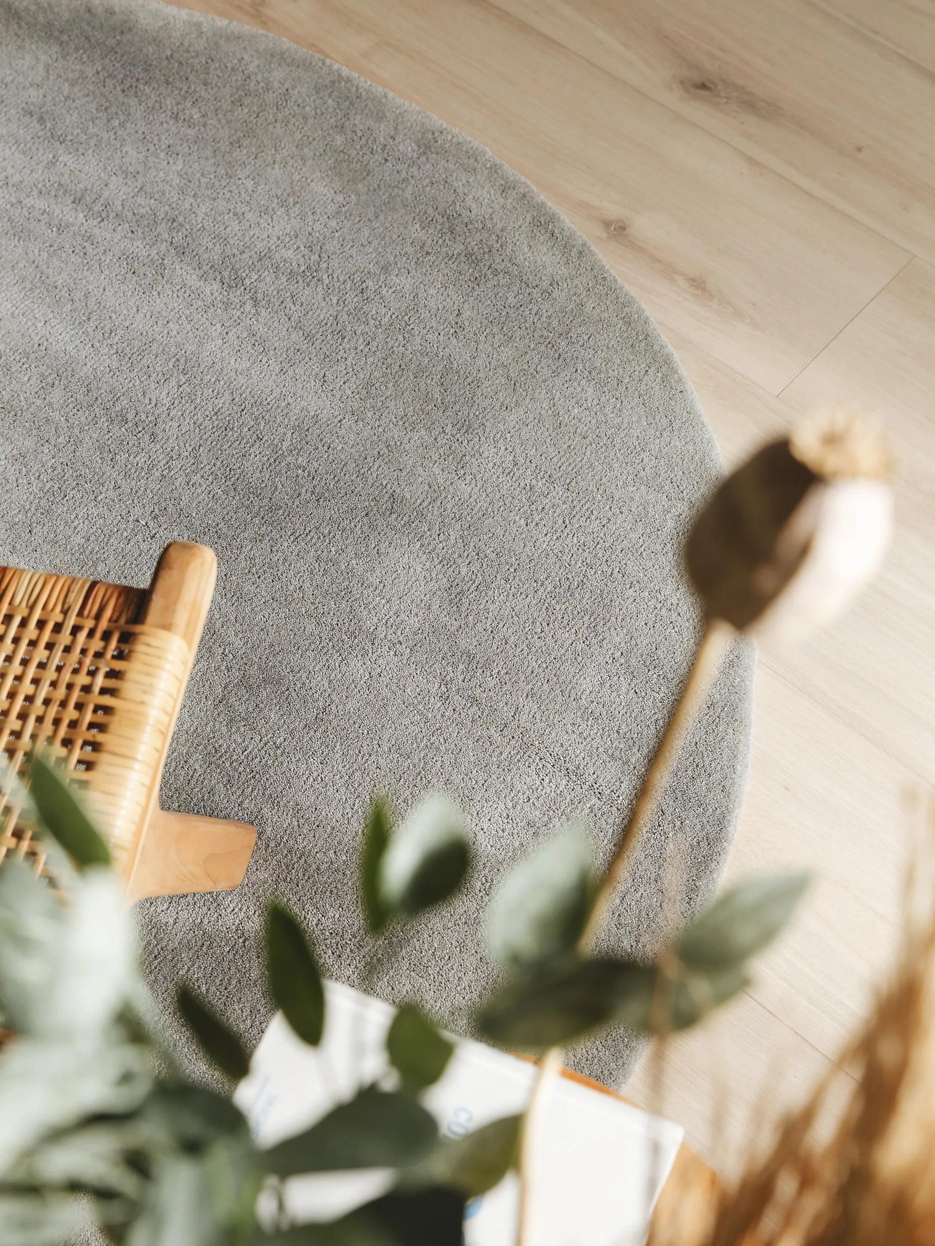 benuta Wollteppich Bent, rund, Höhe: 6 mm, Teppich Wohnzimmer, Schlafzimmer, Esszimmer, Flur, Kunstfaser, Cozy