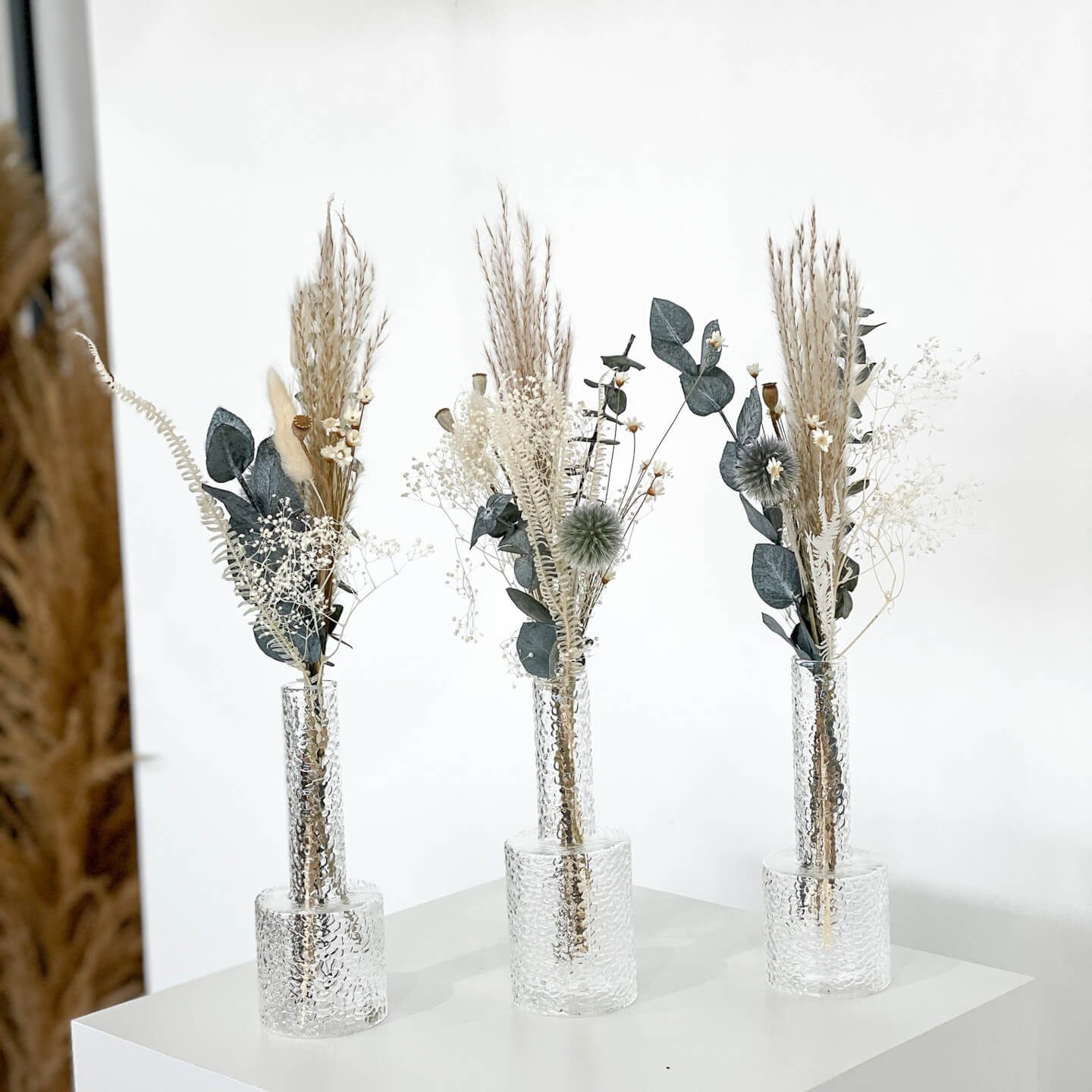 Trockenblume Mini Eukalyptus Distel - Perfekte Dekoration für besondere Anlässe!, LYKKE & You, Höhe 20 cm